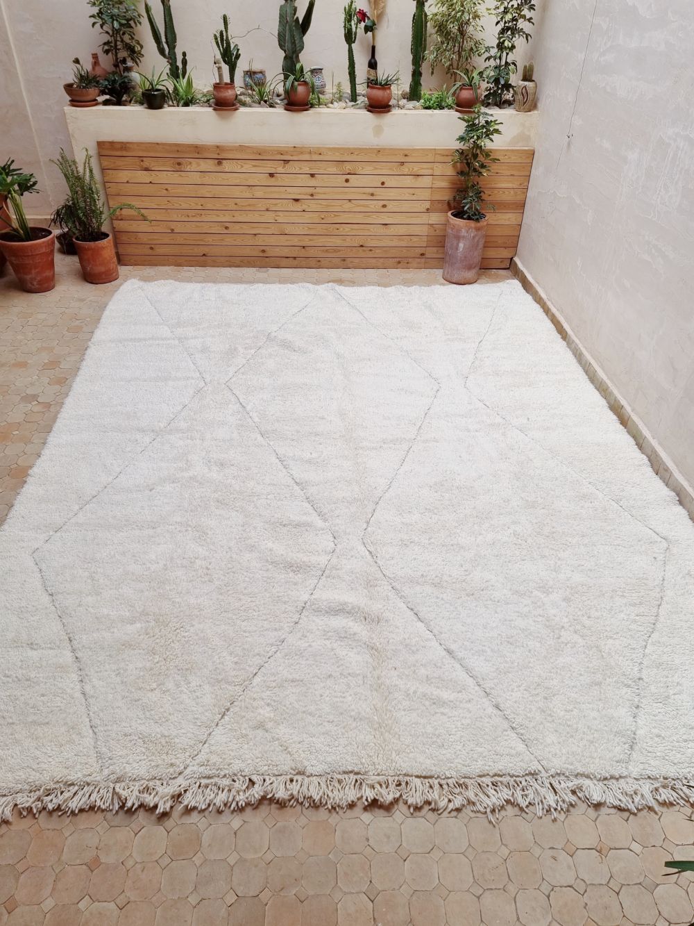 Marokkolainen valkoinen matto 400x300cm