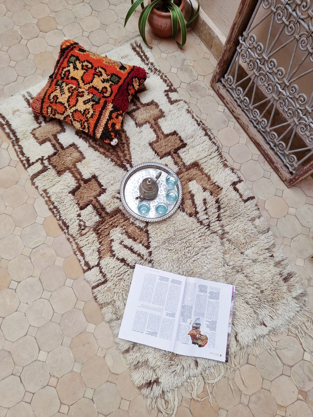 Moroccan vintage Beni Ouarain Rug 150x80cm