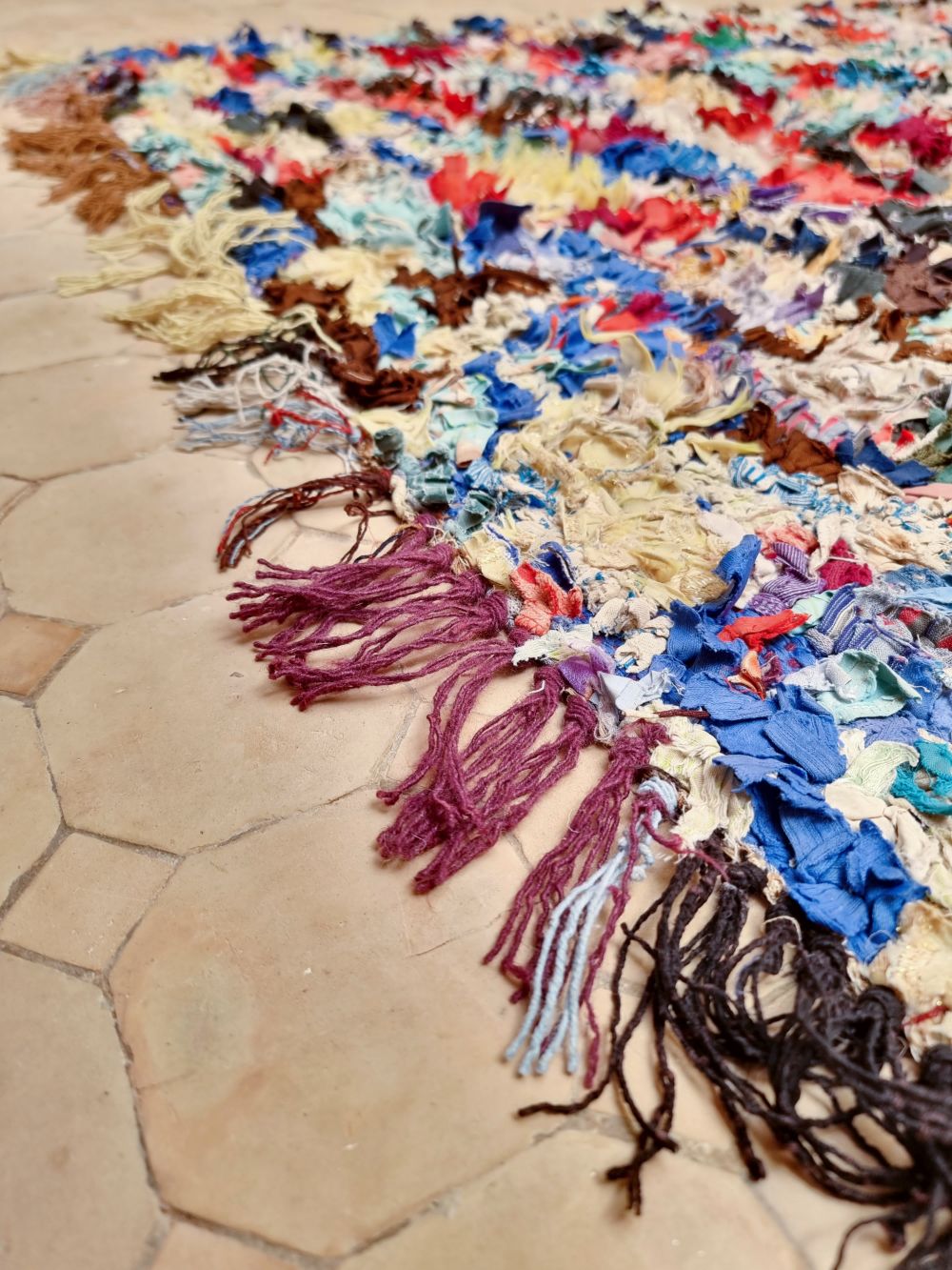Moroccan Vintage Boucherouite Rug 220x140cm