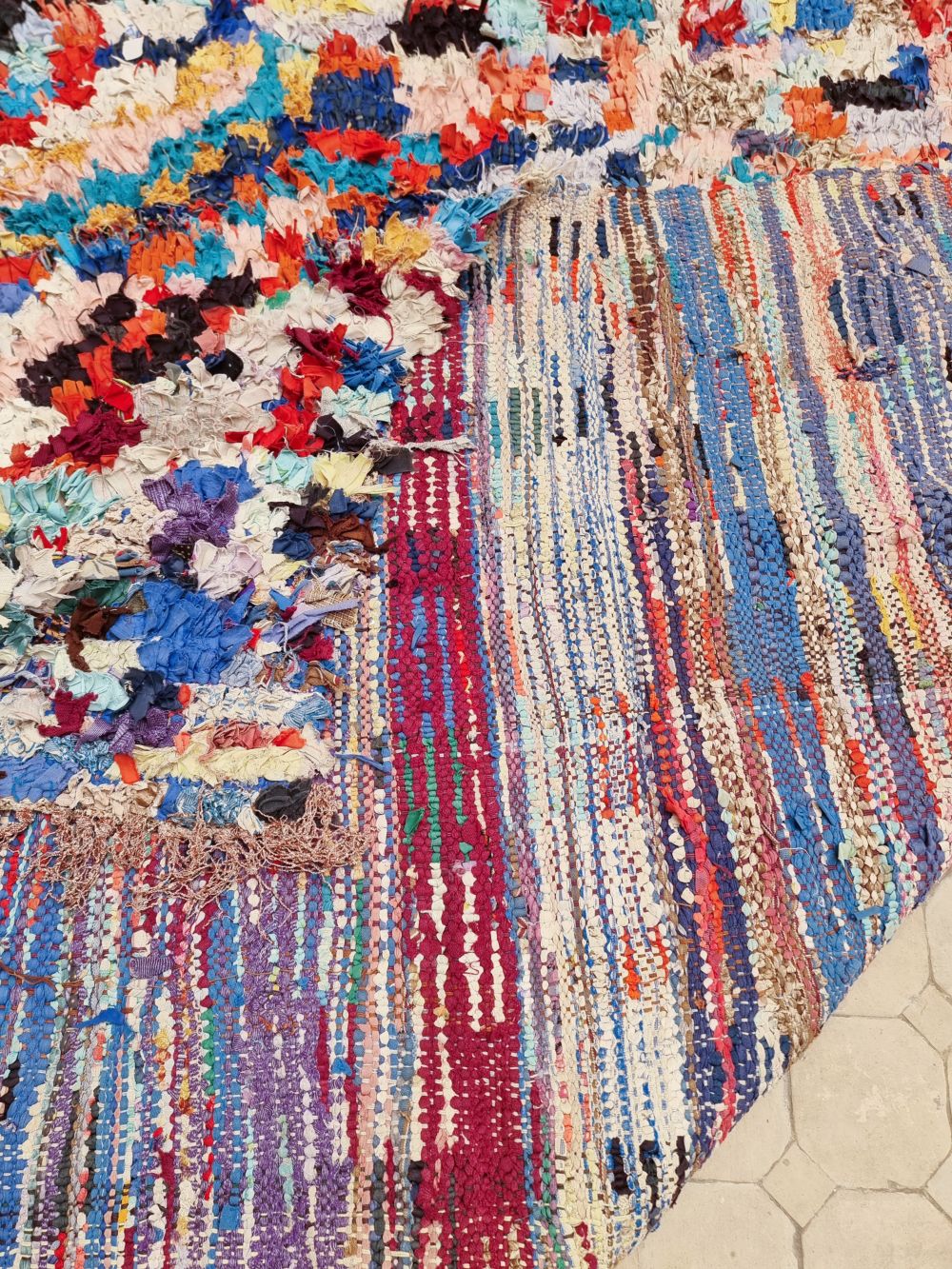 Moroccan Vintage Boucherouite Rug 220x140cm