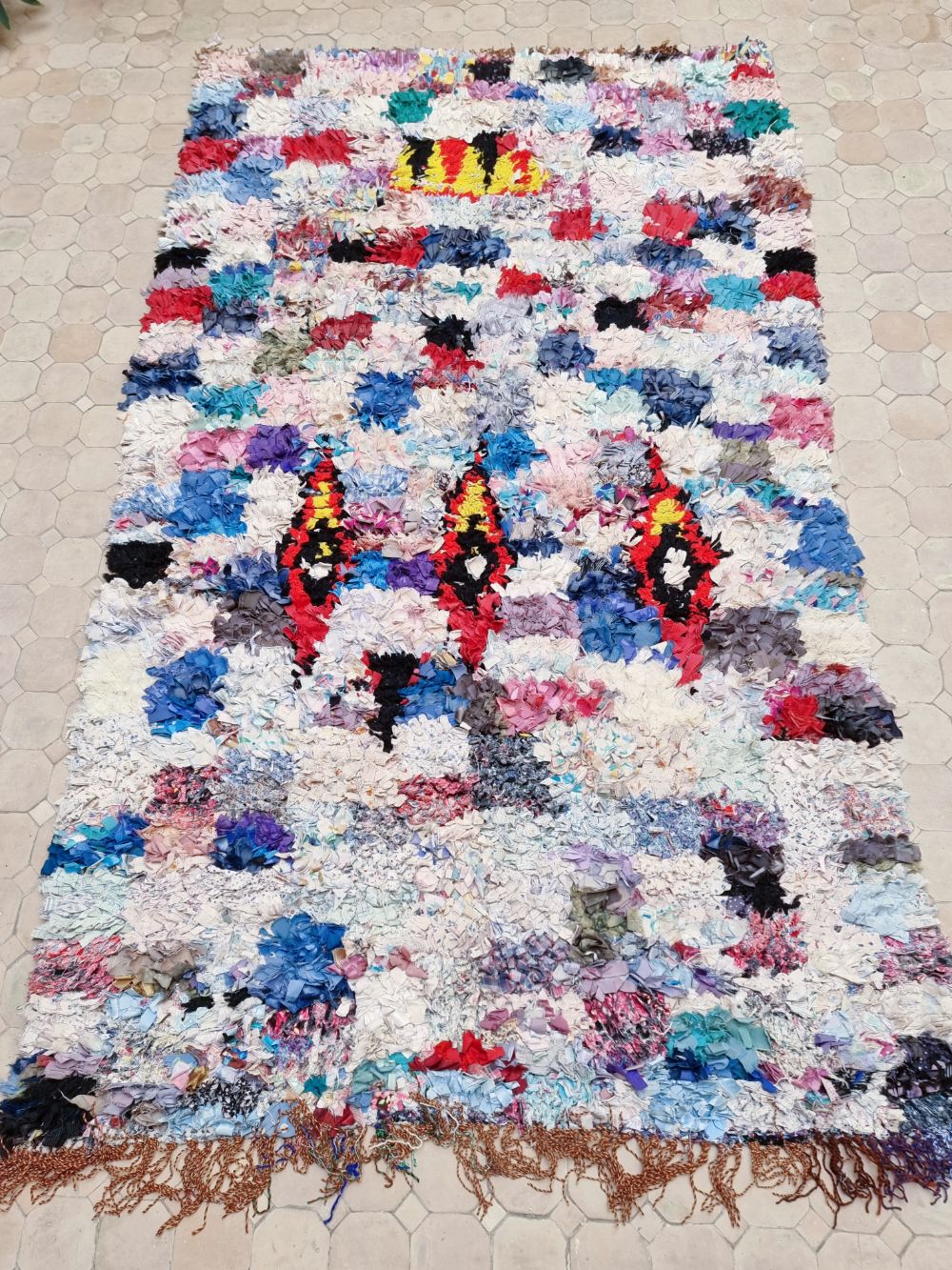 Moroccan Vintage Boucherouite Rug 210x125cm