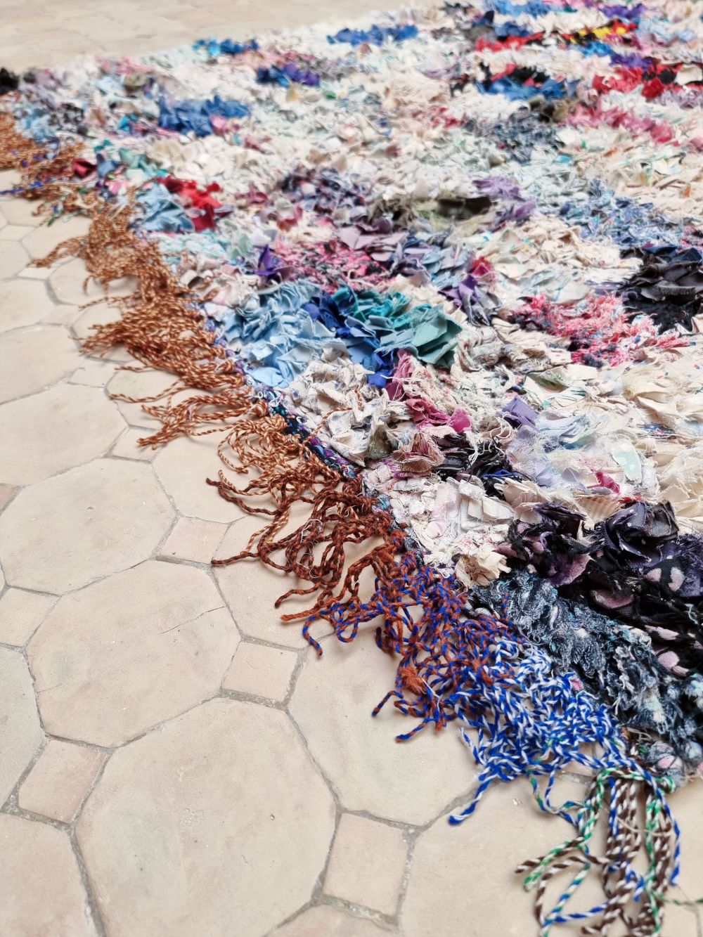 Moroccan Vintage Boucherouite Rug 210x125cm