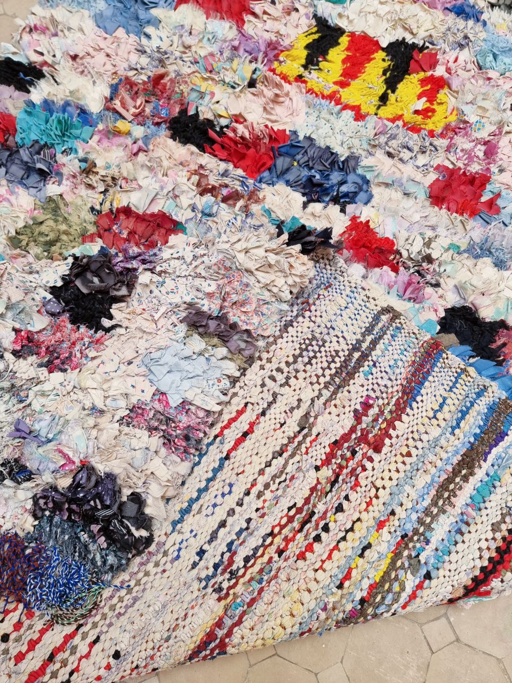 Moroccan Vintage Boucherouite Rug 210x125cm