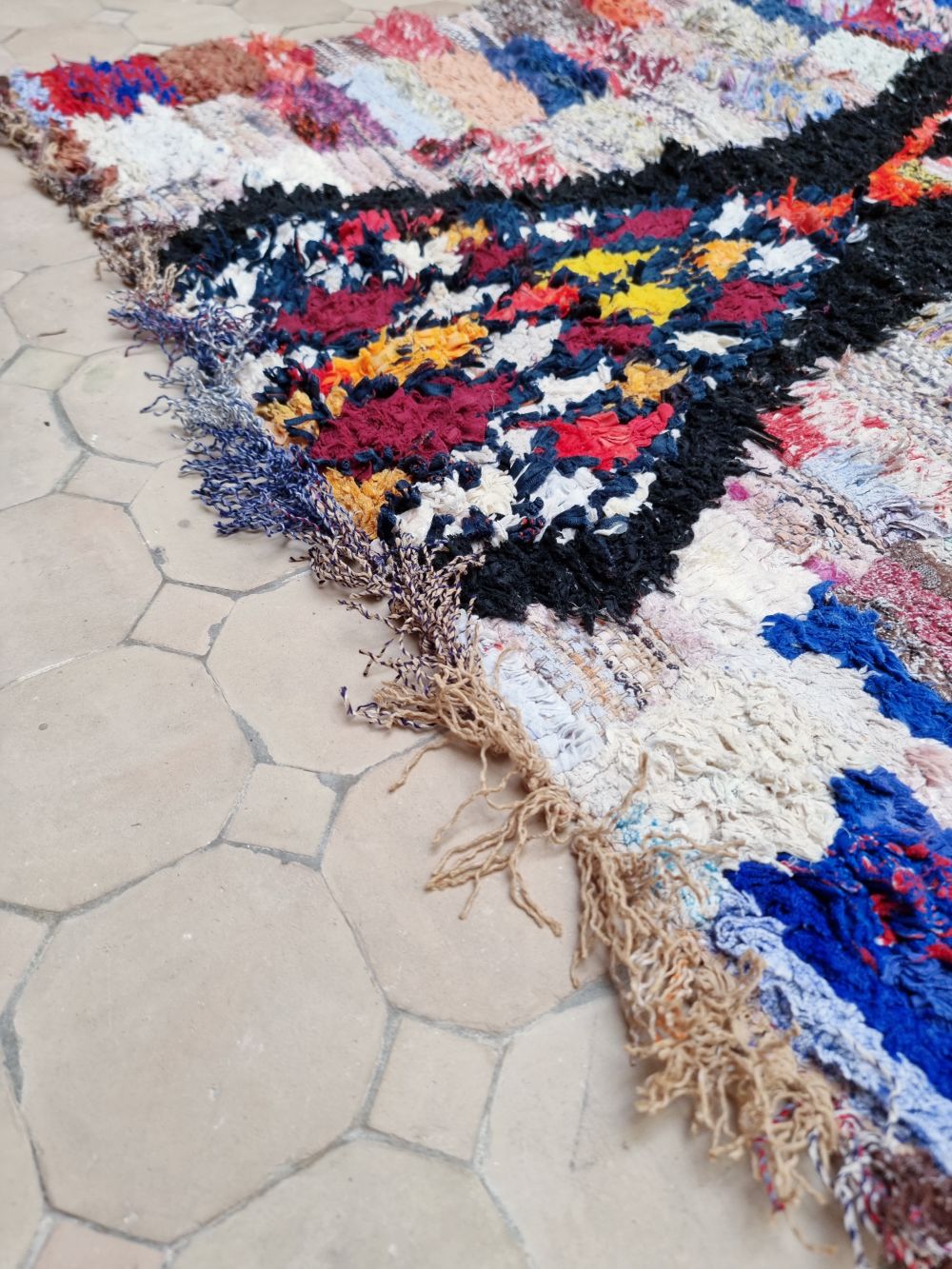 Moroccan Vintage Boucherouite Rug 175x85cm