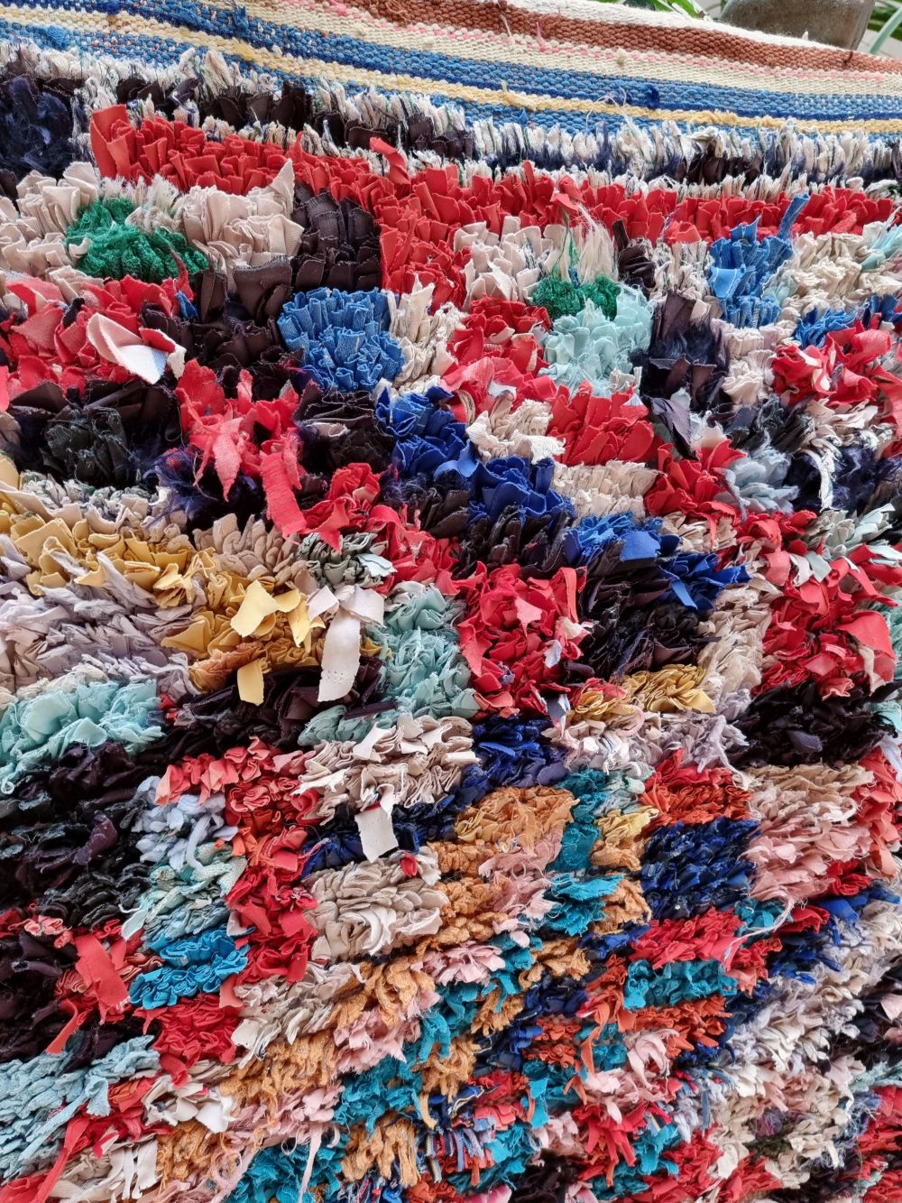 Moroccan Vintage Boucherouite Rug 220x140cm