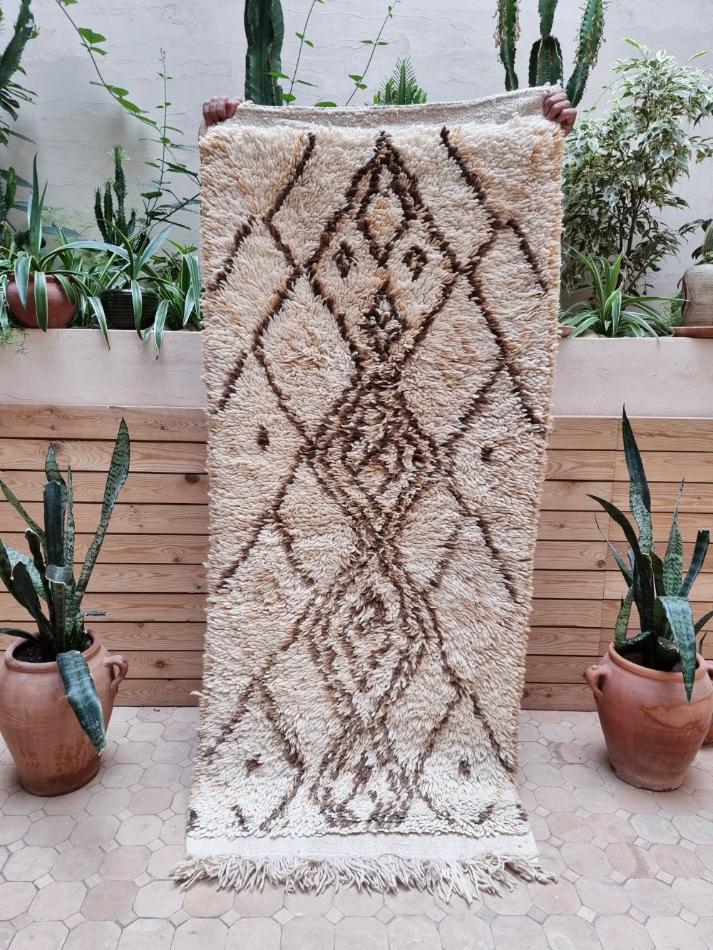 Moroccan vintage Beni Ouarain Rug 180x80cm