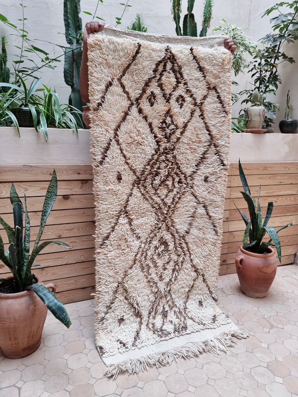 Moroccan vintage Beni Ouarain Rug 180x80cm