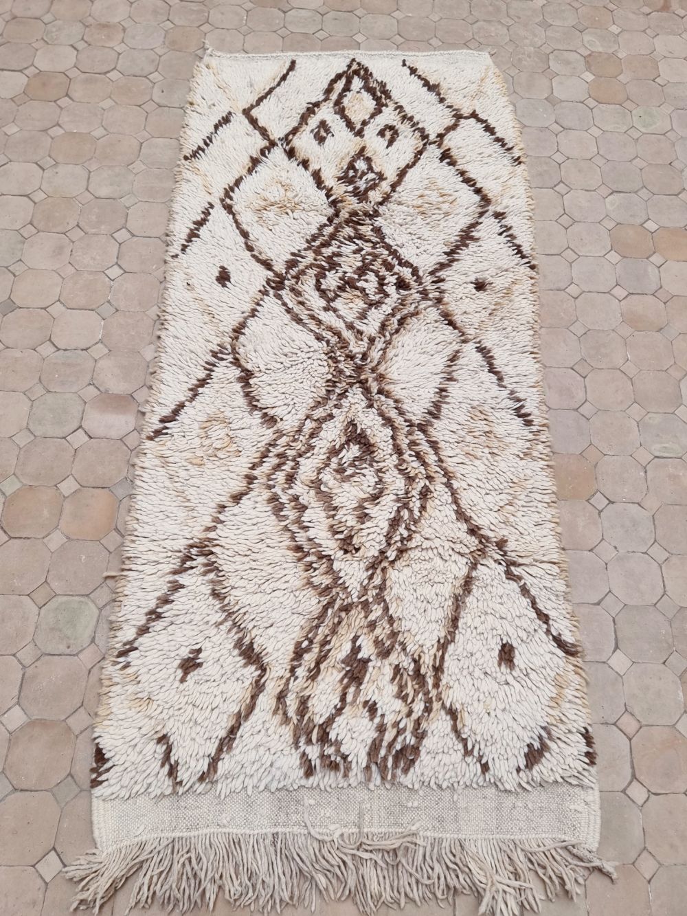 Moroccan vintage Beni Ouarain Rug 180x80cm