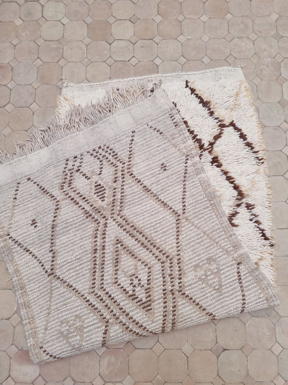 Moroccan vintage Beni Ouarain Rug 180x80cm