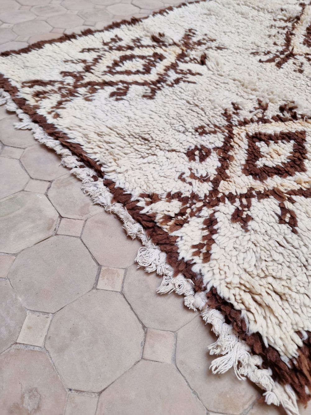 Moroccan vintage Beni Ouarain Rug 205x80cm