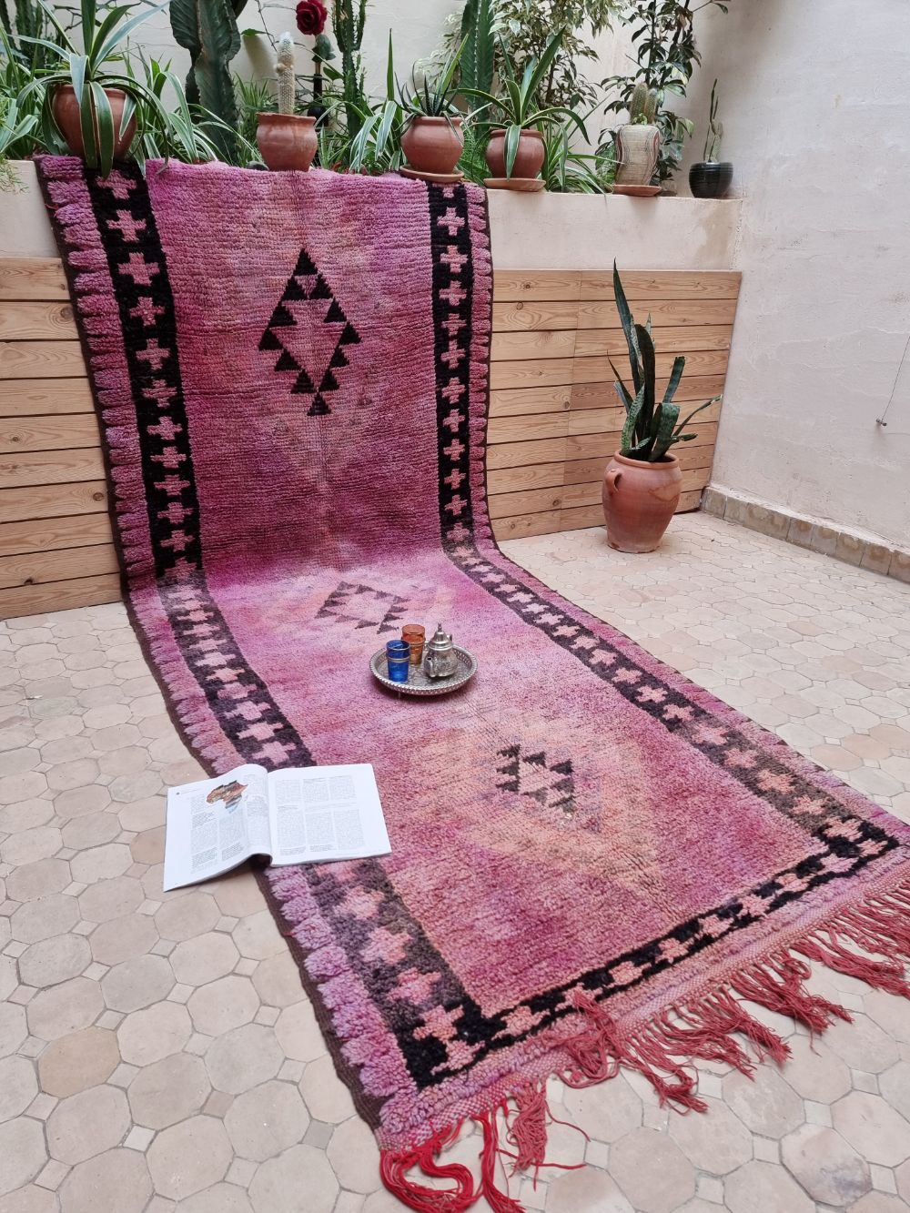 Marokkolainen vintage Azilal-matto 300x125cm