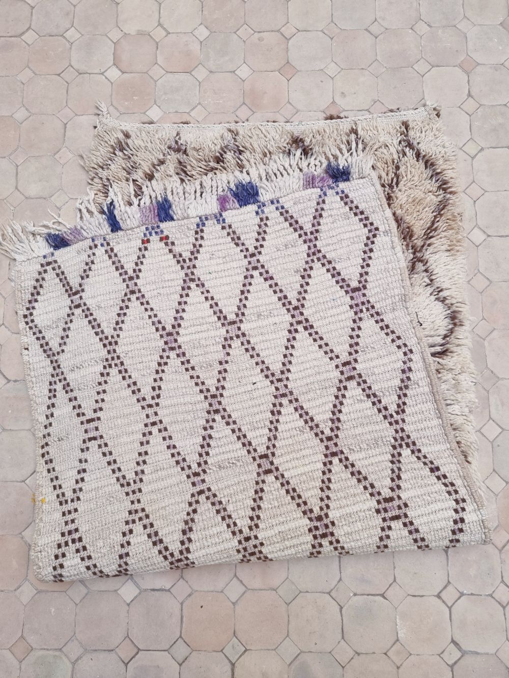 Moroccan vintage Beni Ouarain Rug 165x75cm