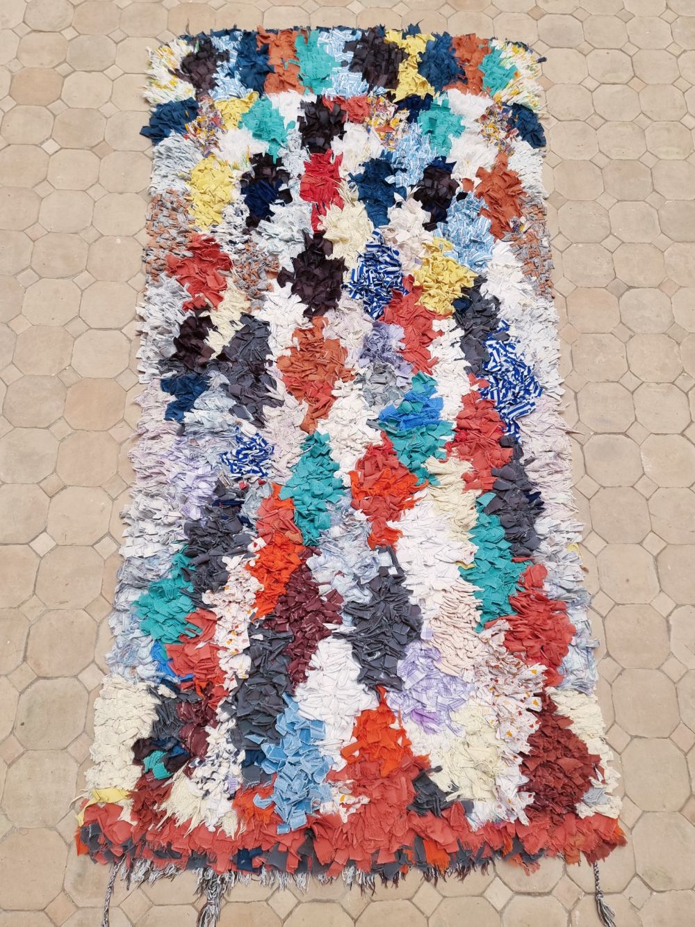 Moroccan Vintage Boucherouite Rug 155x75cm