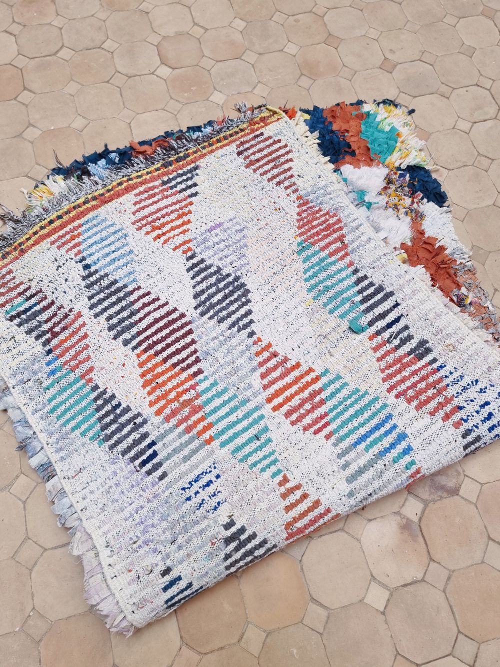 Moroccan Vintage Boucherouite Rug 155x75cm