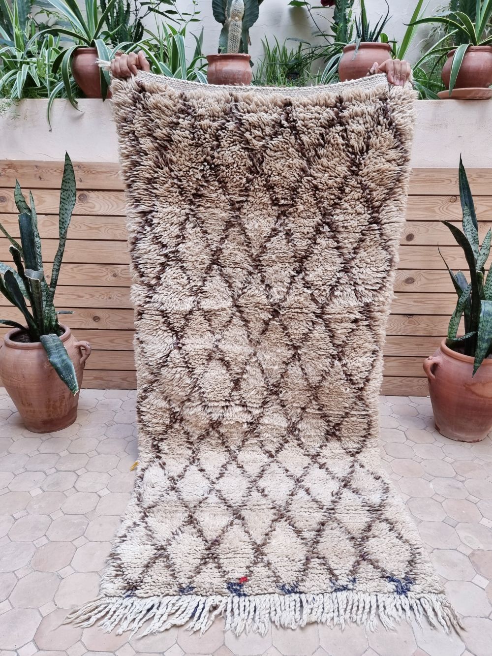 Moroccan vintage Beni Ouarain Rug 165x75cm