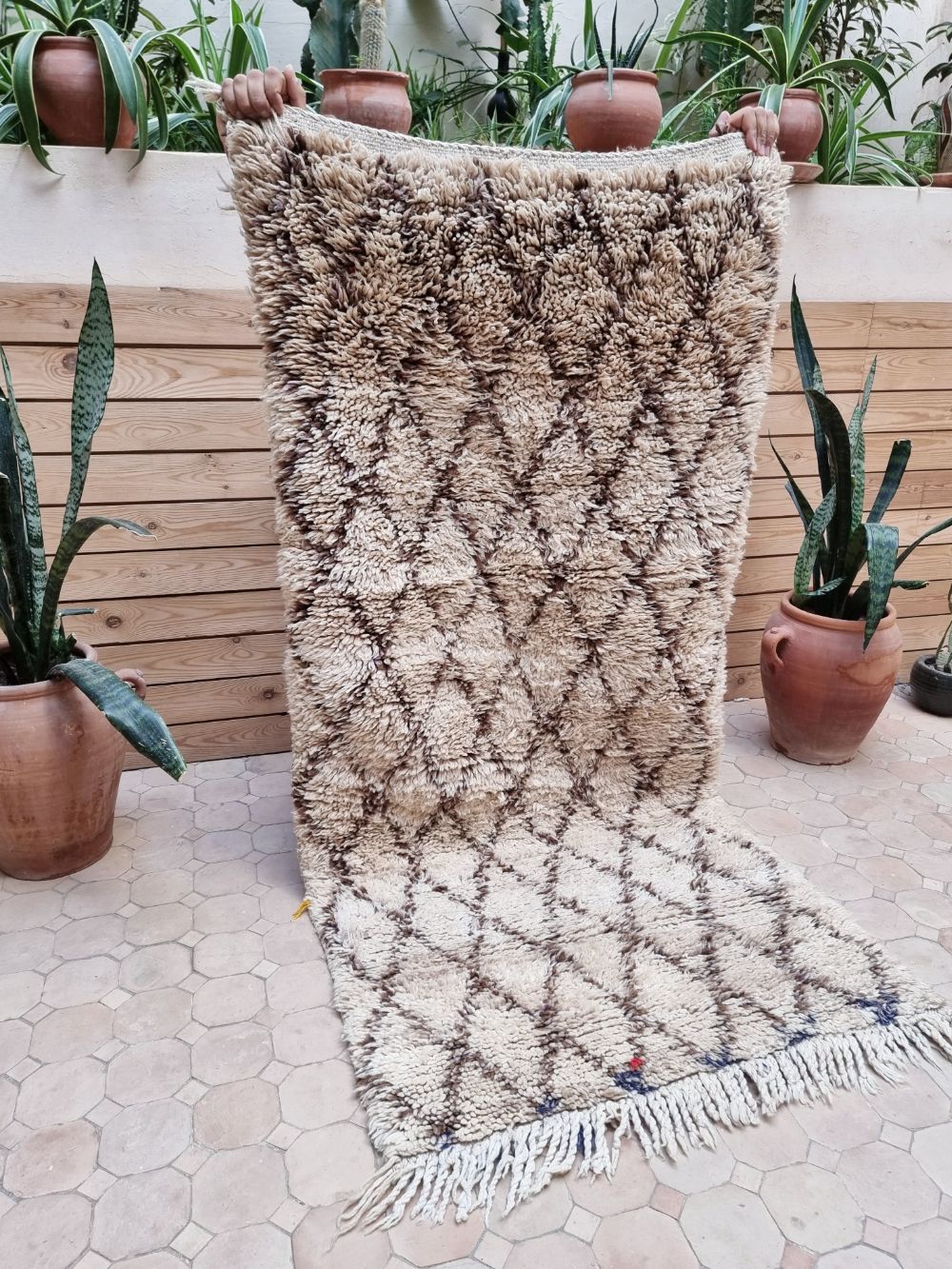 Moroccan vintage Beni Ouarain Rug 165x75cm