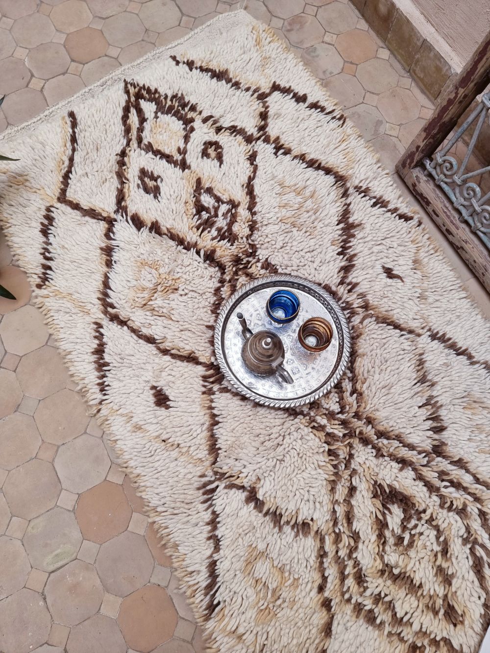 Moroccan vintage Beni Ouarain Rug 180x80cm