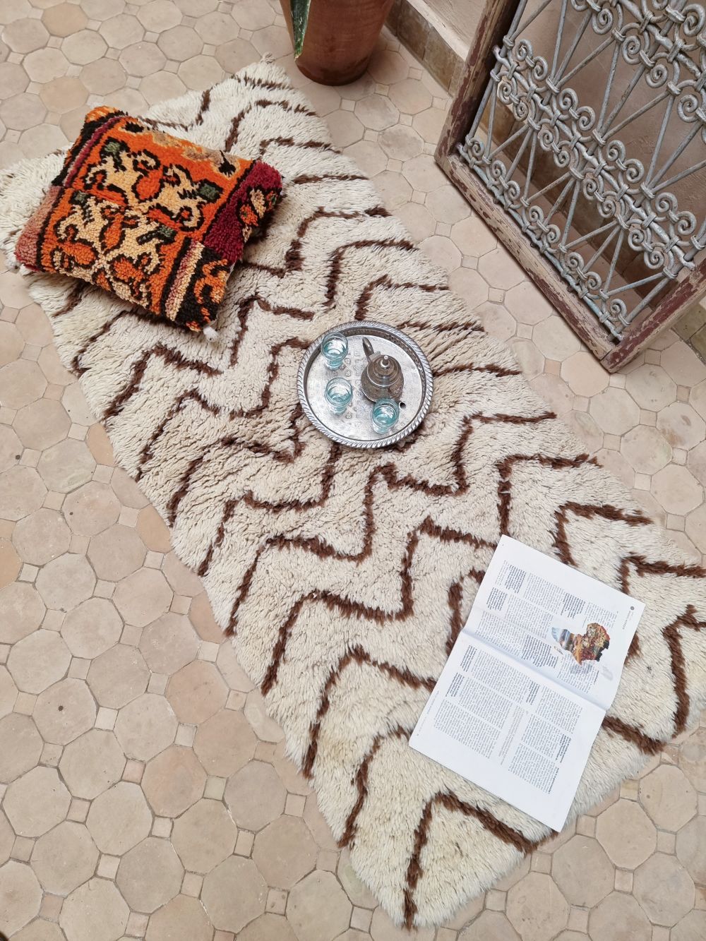 Marokkolainen vintage Beni Ouarain matto 160x75cm