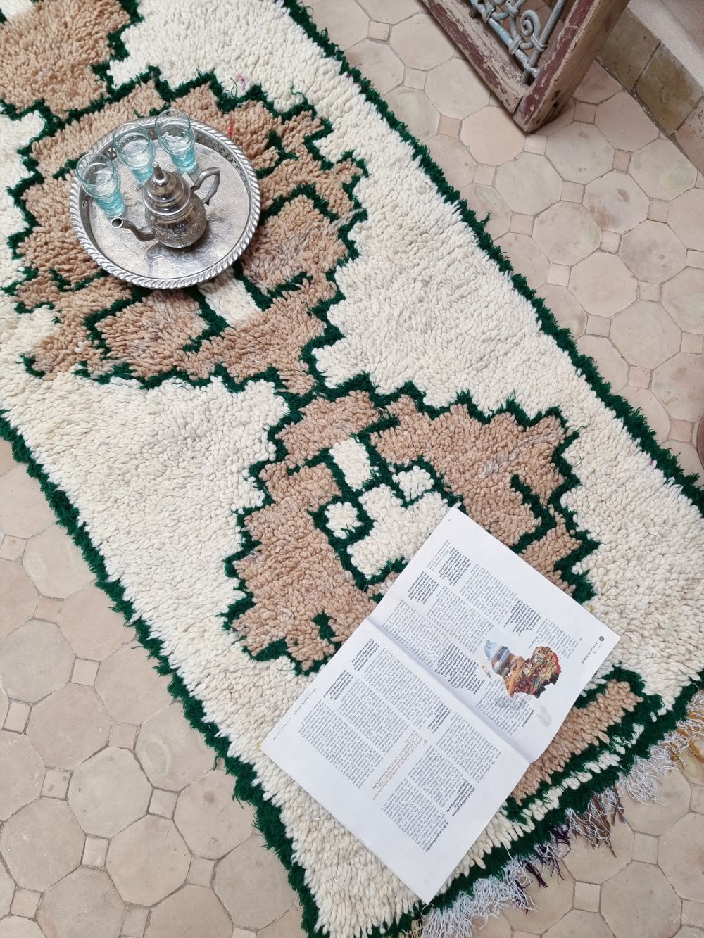 Marokkolainen vintage Azilal-matto 190x75cm