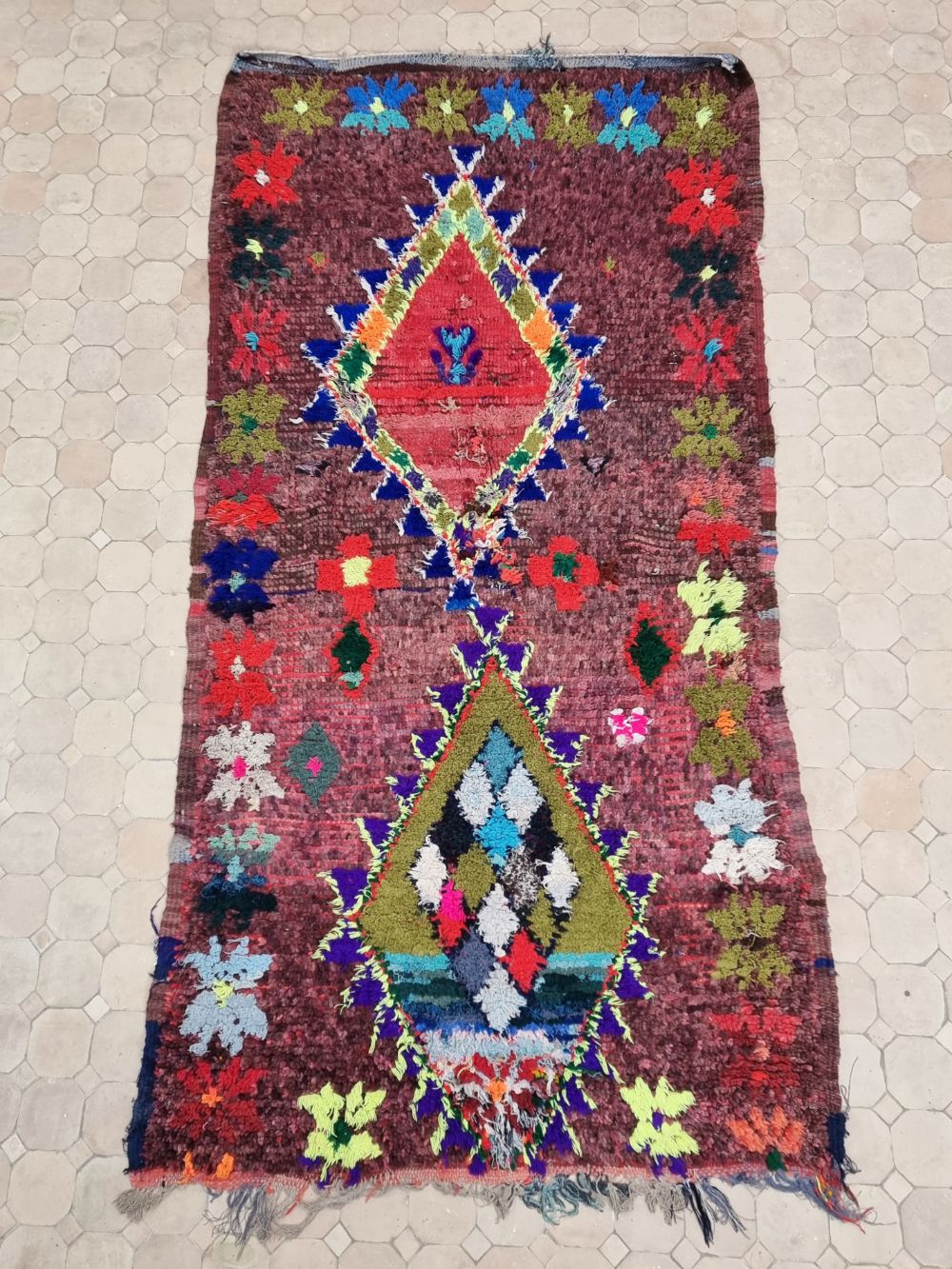 Marokkolainen vintage Boujaad matto 205x100cm