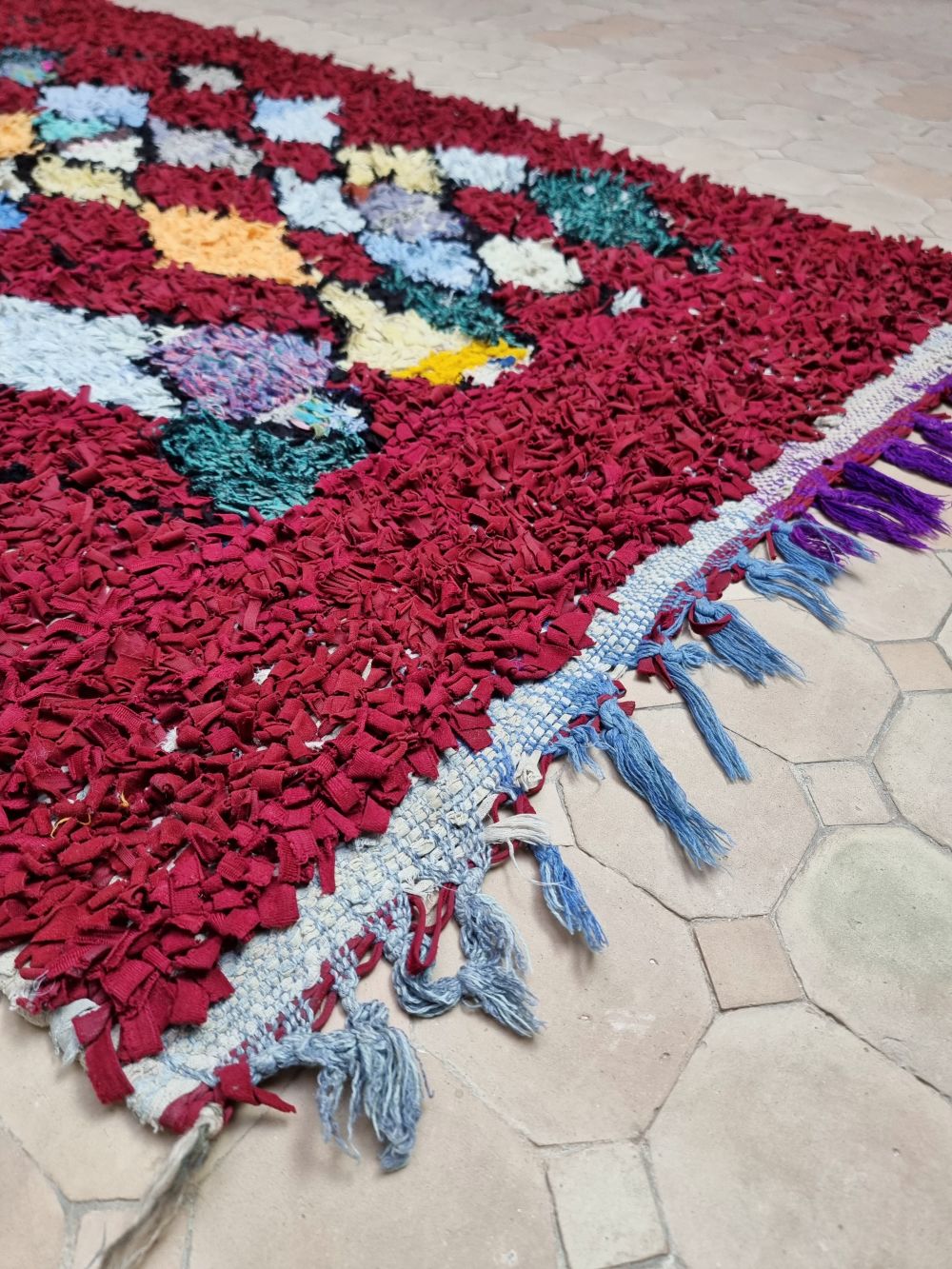 Moroccan Vintage Boucherouite Rug 170x90cm