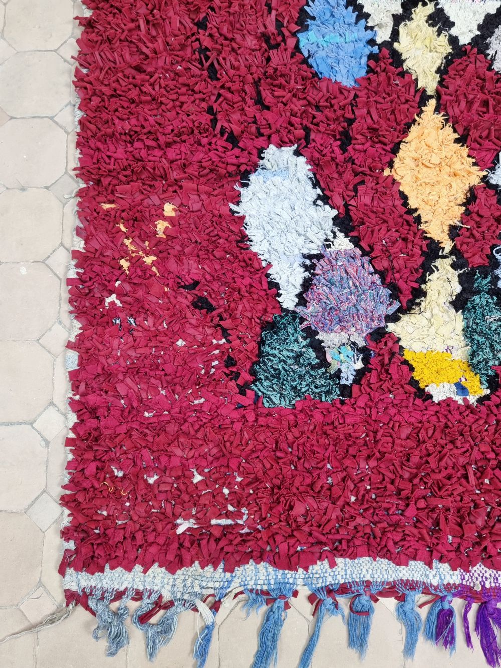 Moroccan Vintage Boucherouite Rug 170x90cm