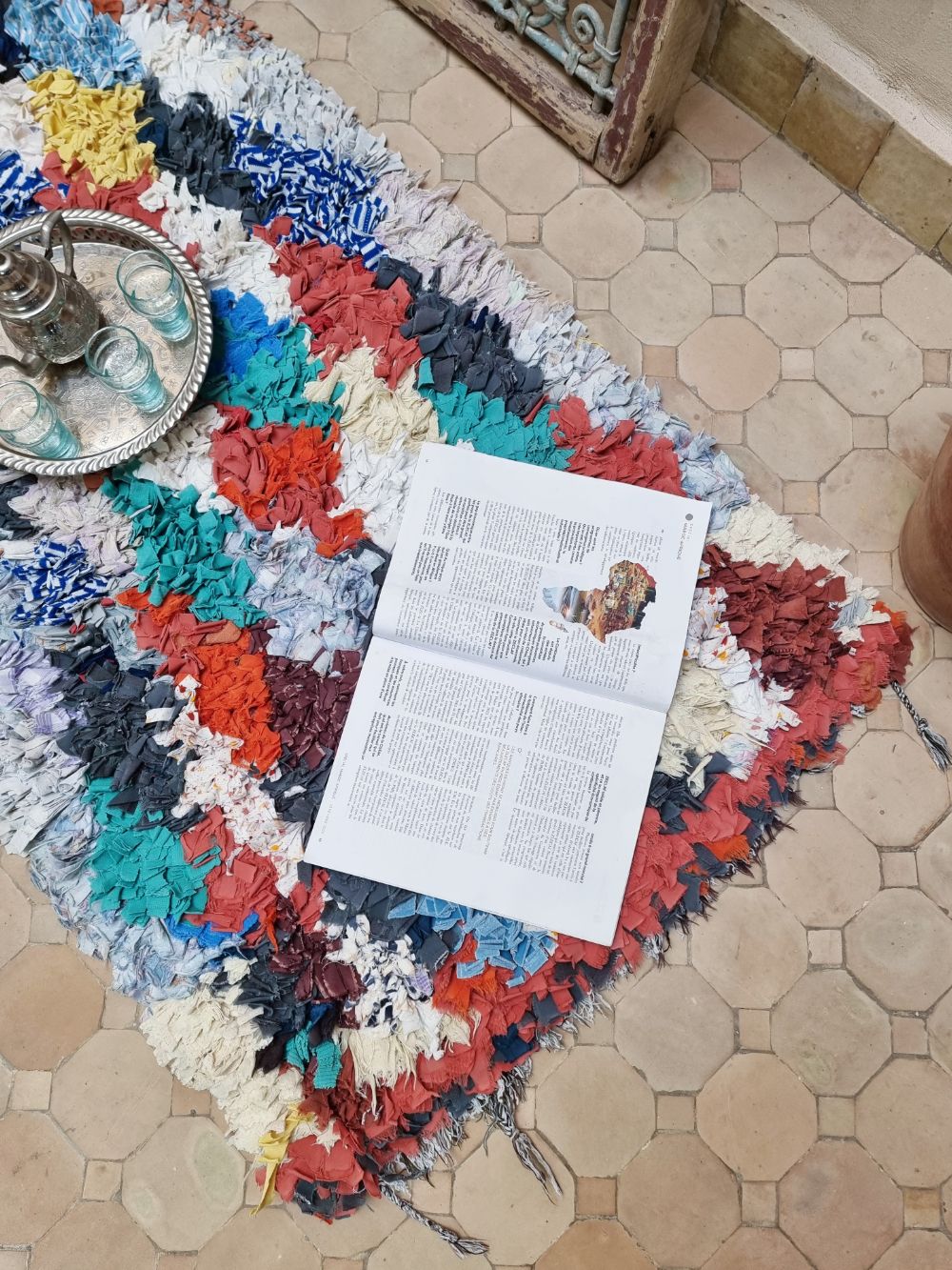 Moroccan Vintage Boucherouite Rug 155x75cm