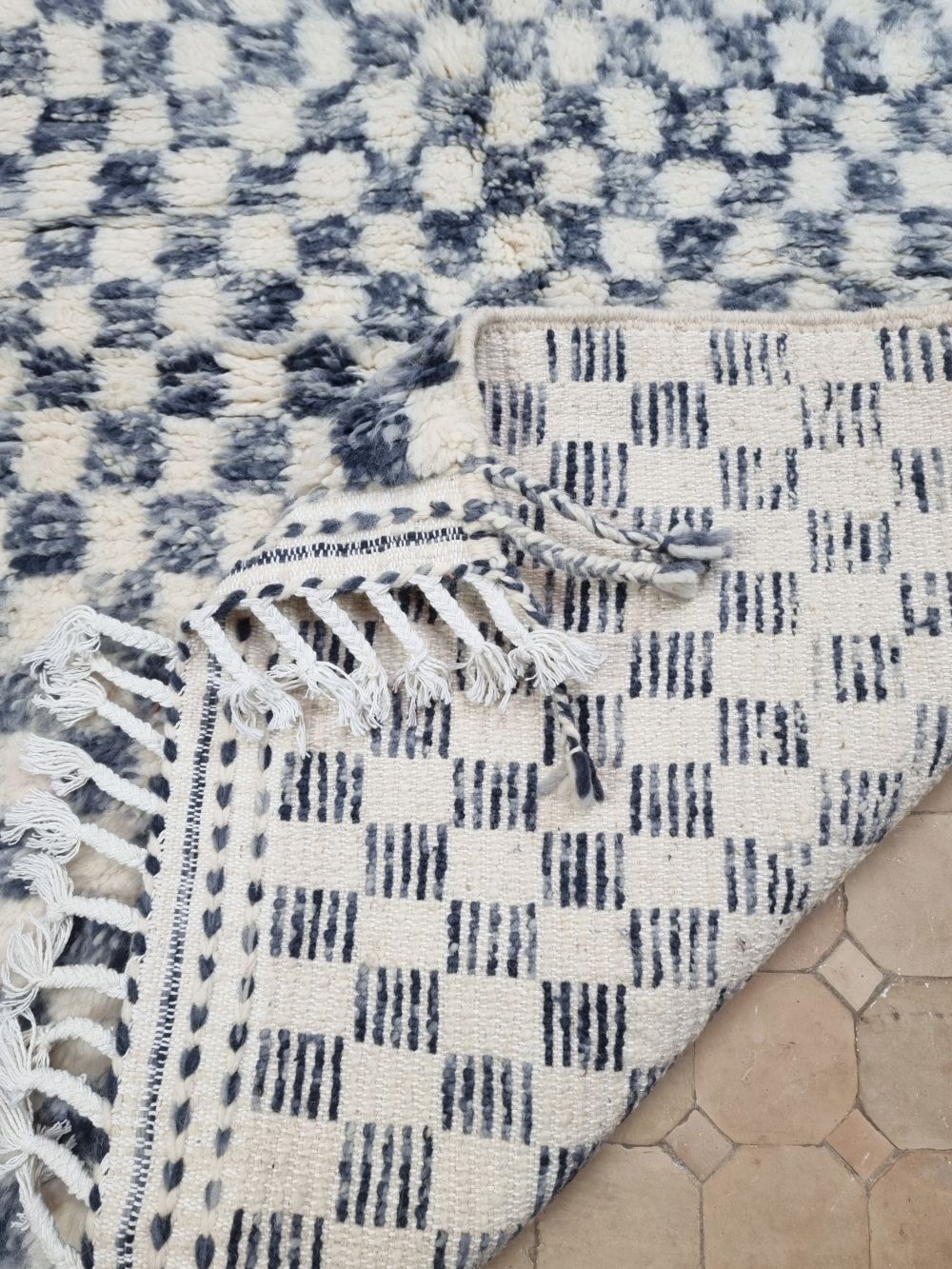 Marokkolainen ruudullinen matto 150x110cm