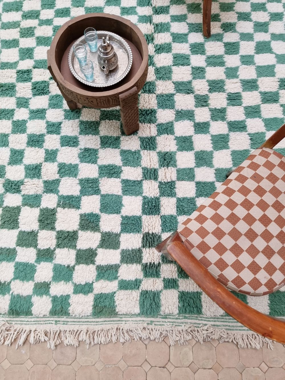 Marokkolainen ruudullinen matto 230x185cm
