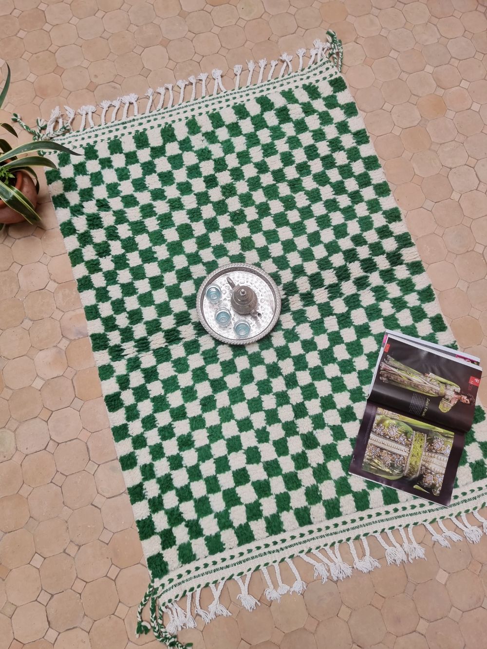 Moroccan Checkered Rug 155x110cm
