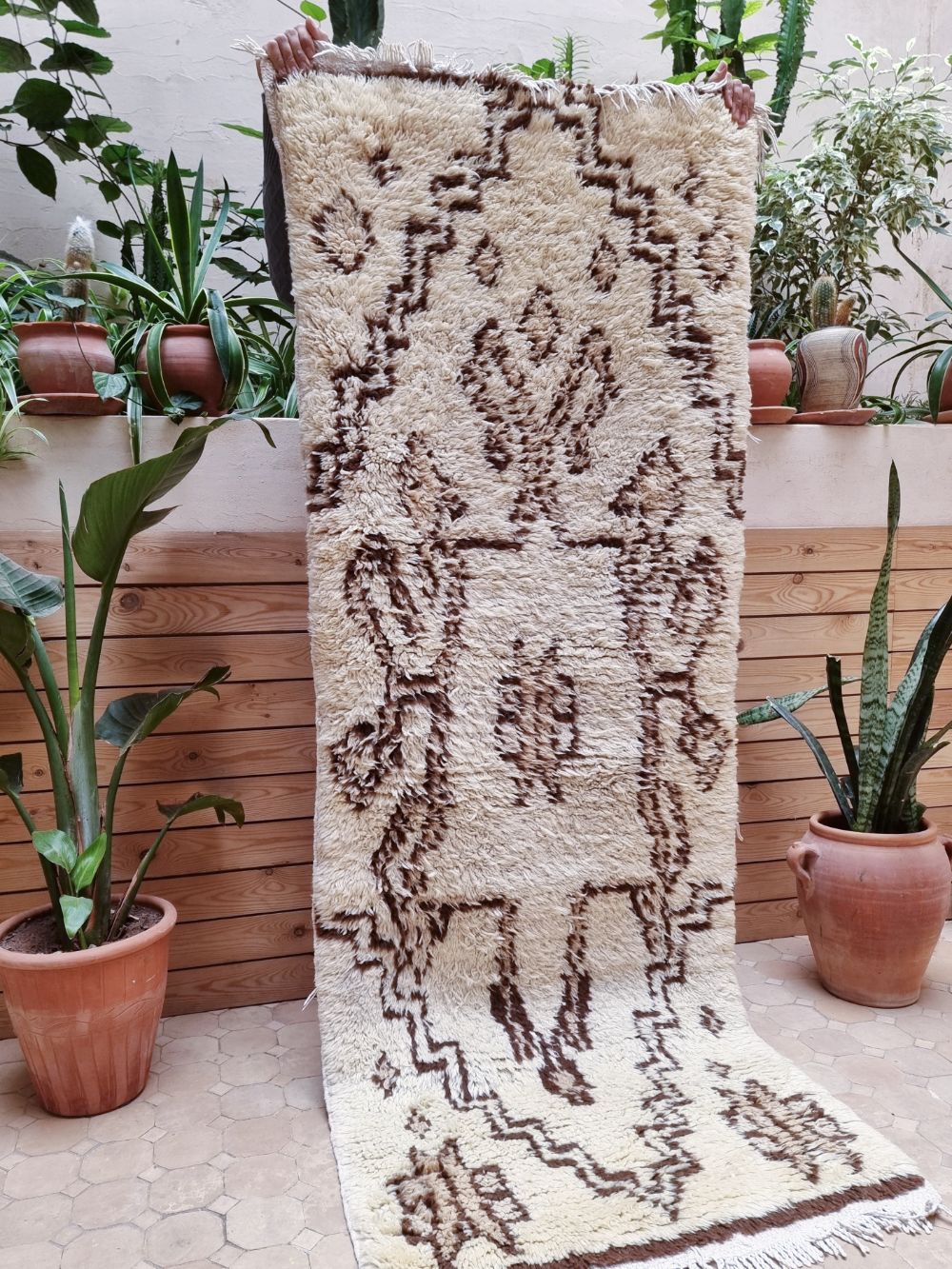 Marokkolainen vintage Azilal-matto 205x75cm