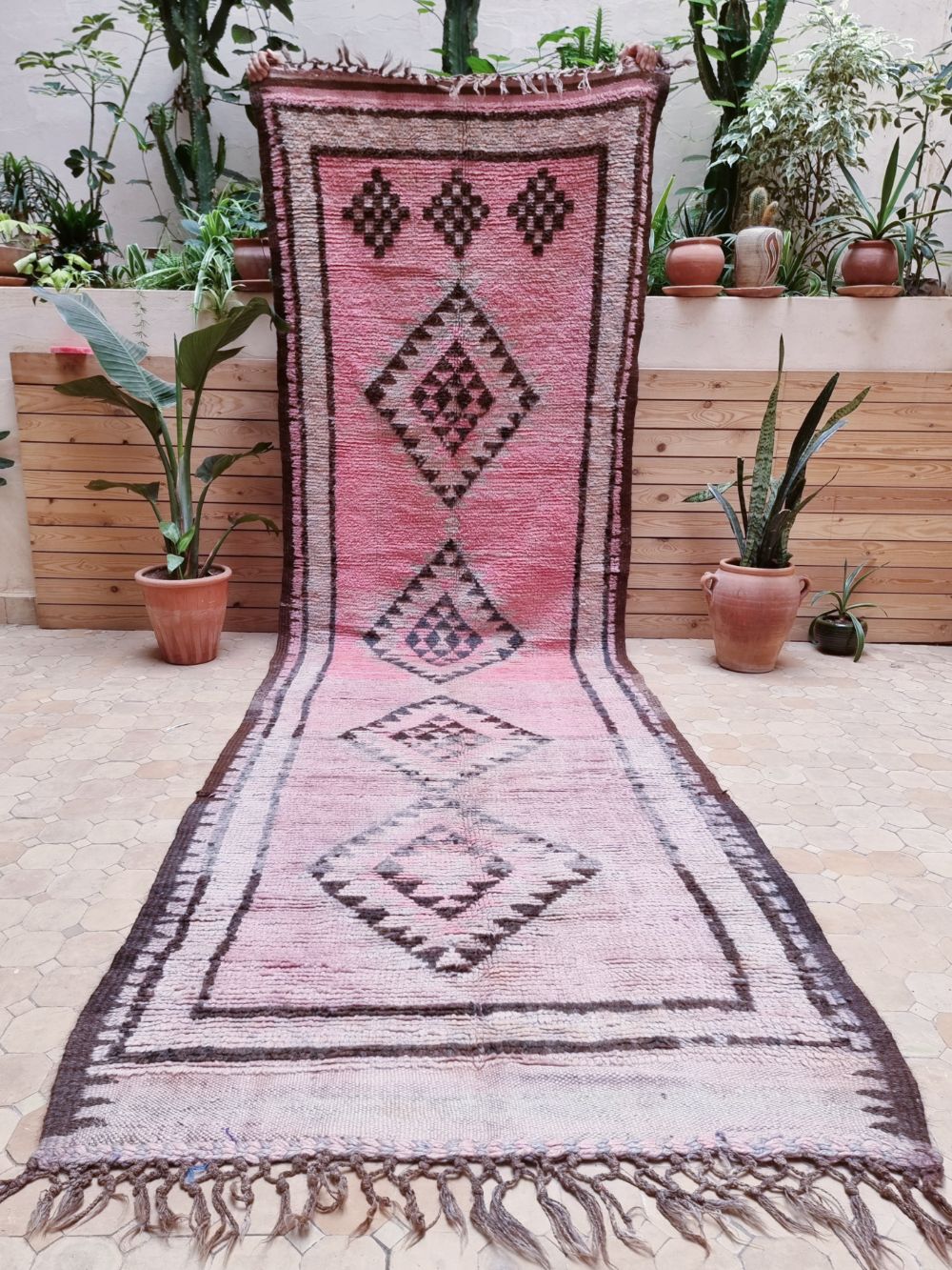 Moroccan Vintage Boujaad runner Rug 365x110cm