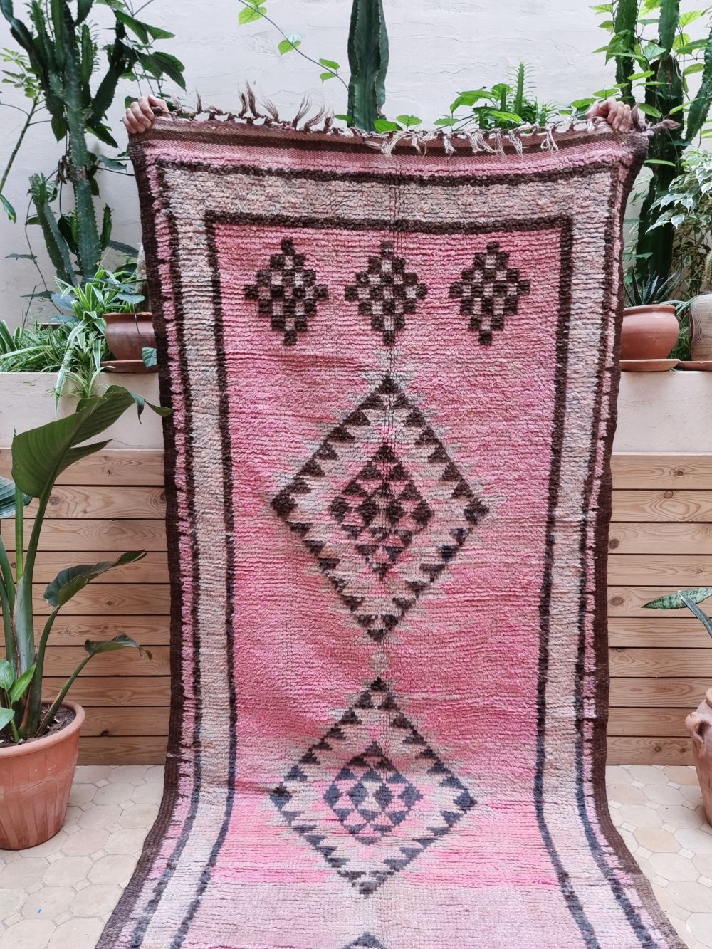 Moroccan Vintage Boujaad runner Rug 365x110cm