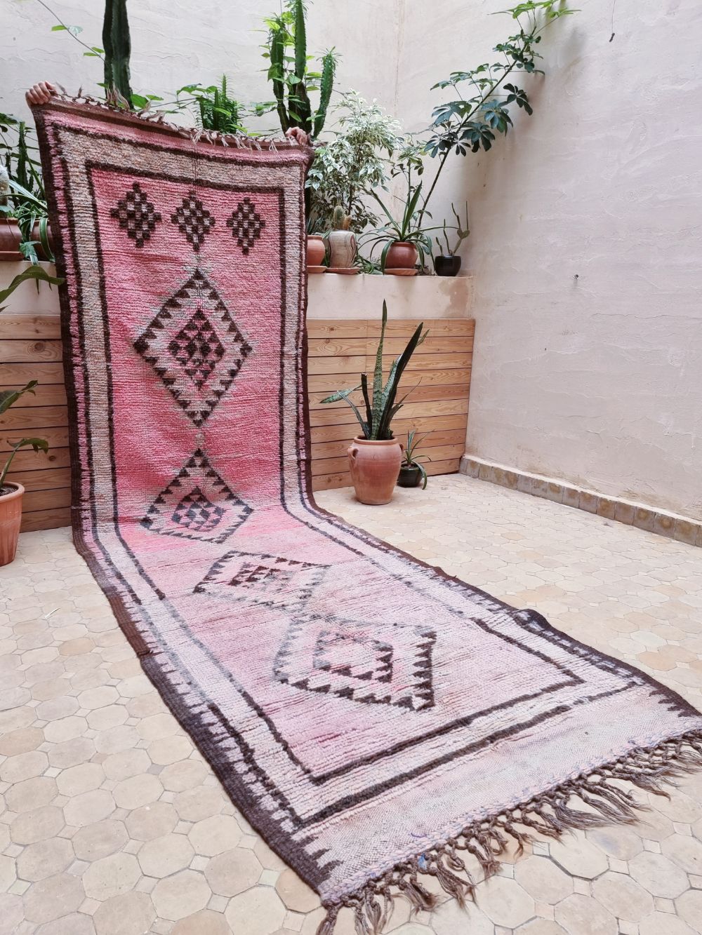 Moroccan Vintage Boujaad runner Rug 365x110cm