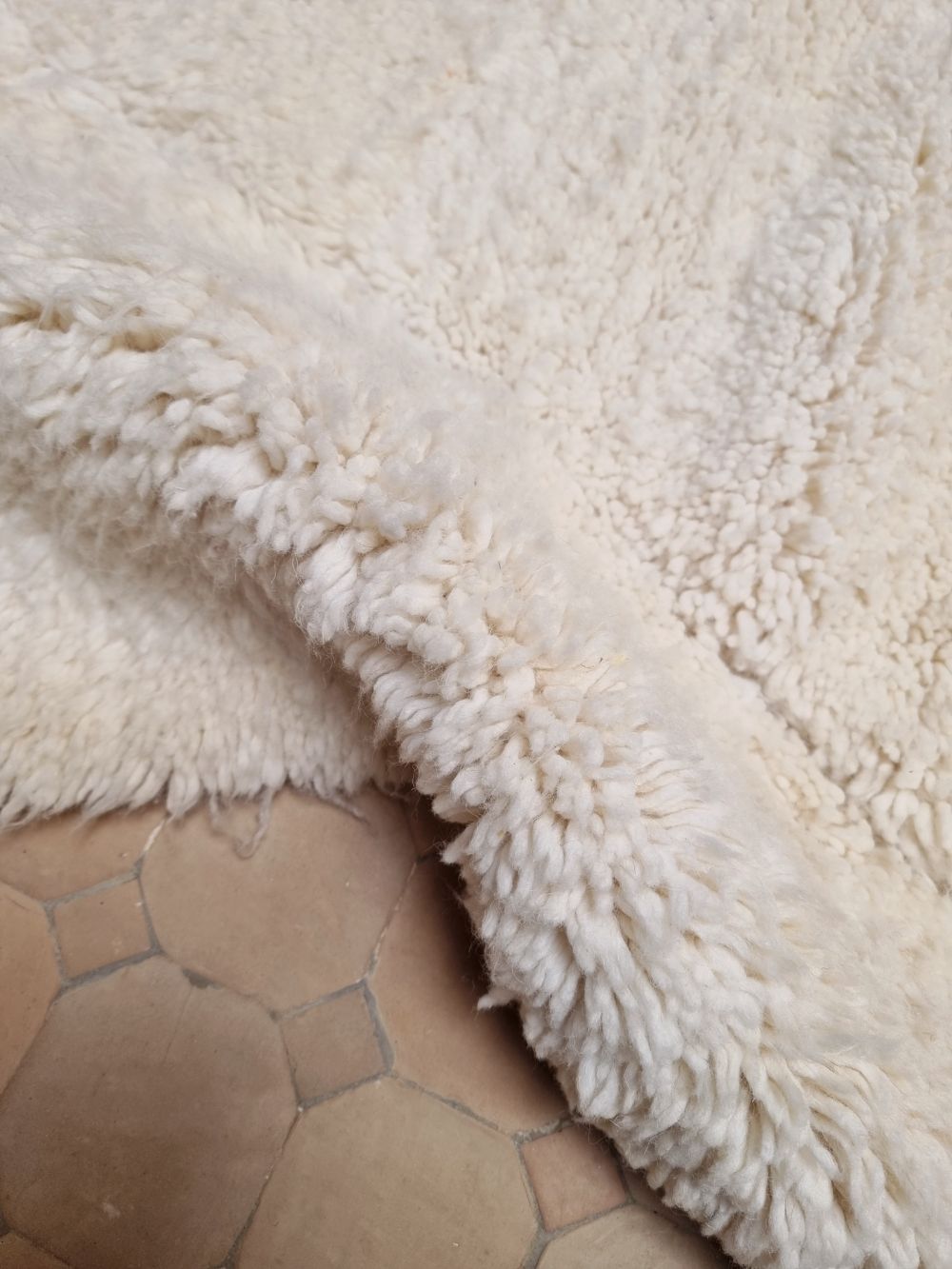 Moroccan All White Rug 300x205cm