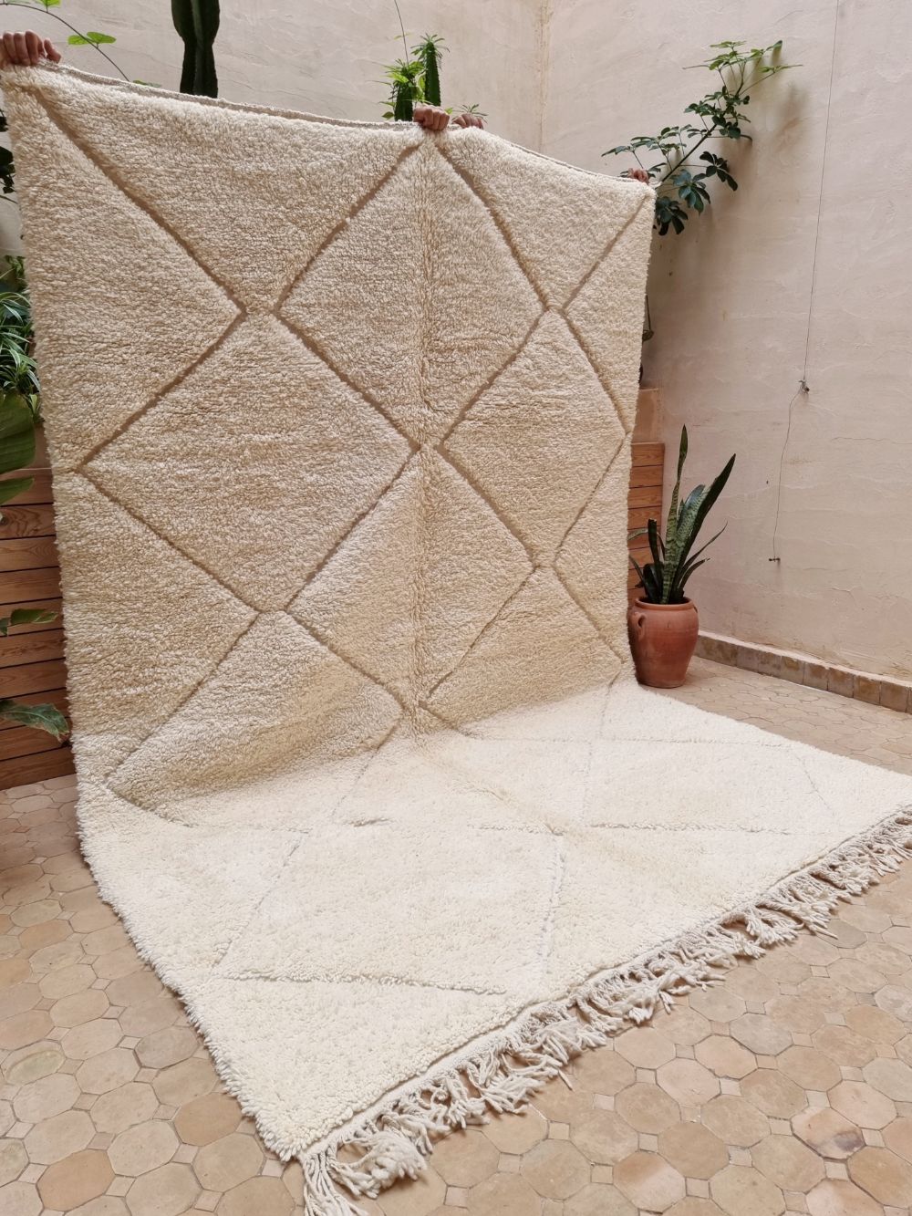 Moroccan Rug Cream 295x200cm