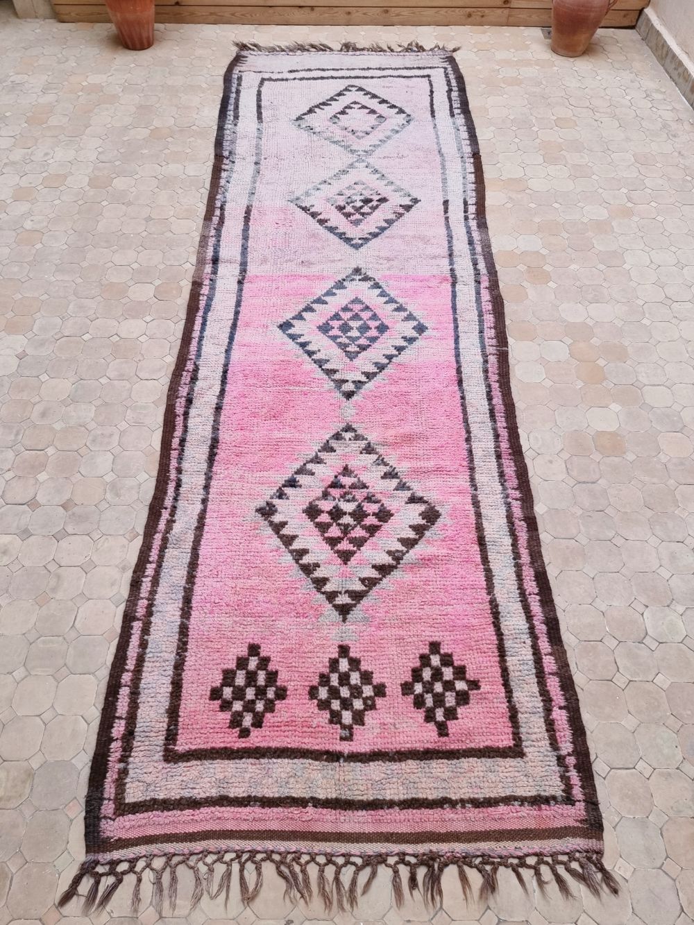 Moroccan Vintage Boujaad runner Rug 365x110cm