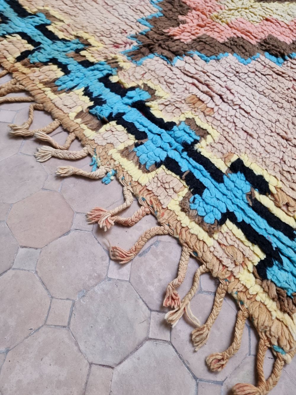 Moroccan Vintage Boujaad runner Rug 380x120cm