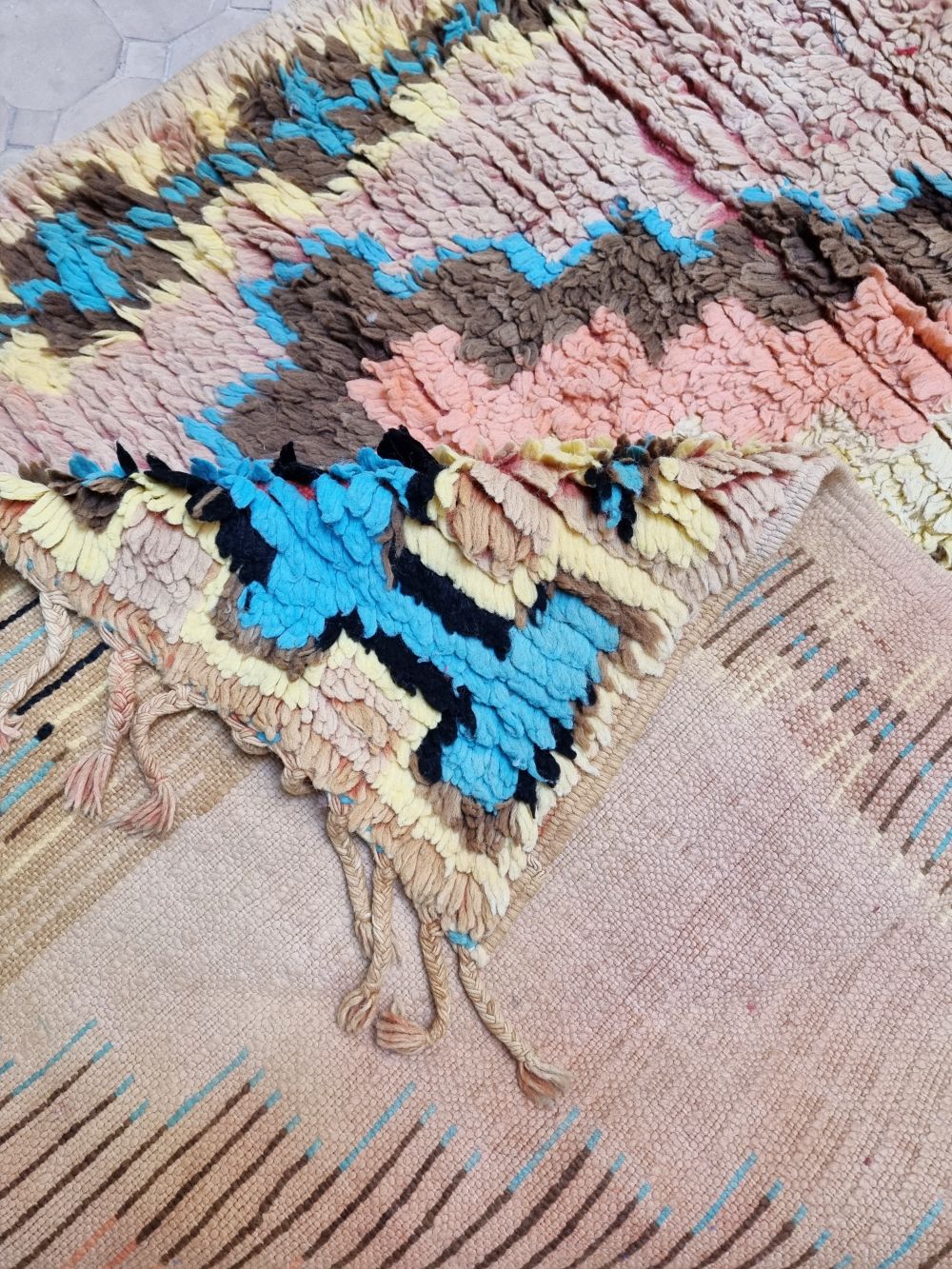 Moroccan Vintage Boujaad runner Rug 380x120cm