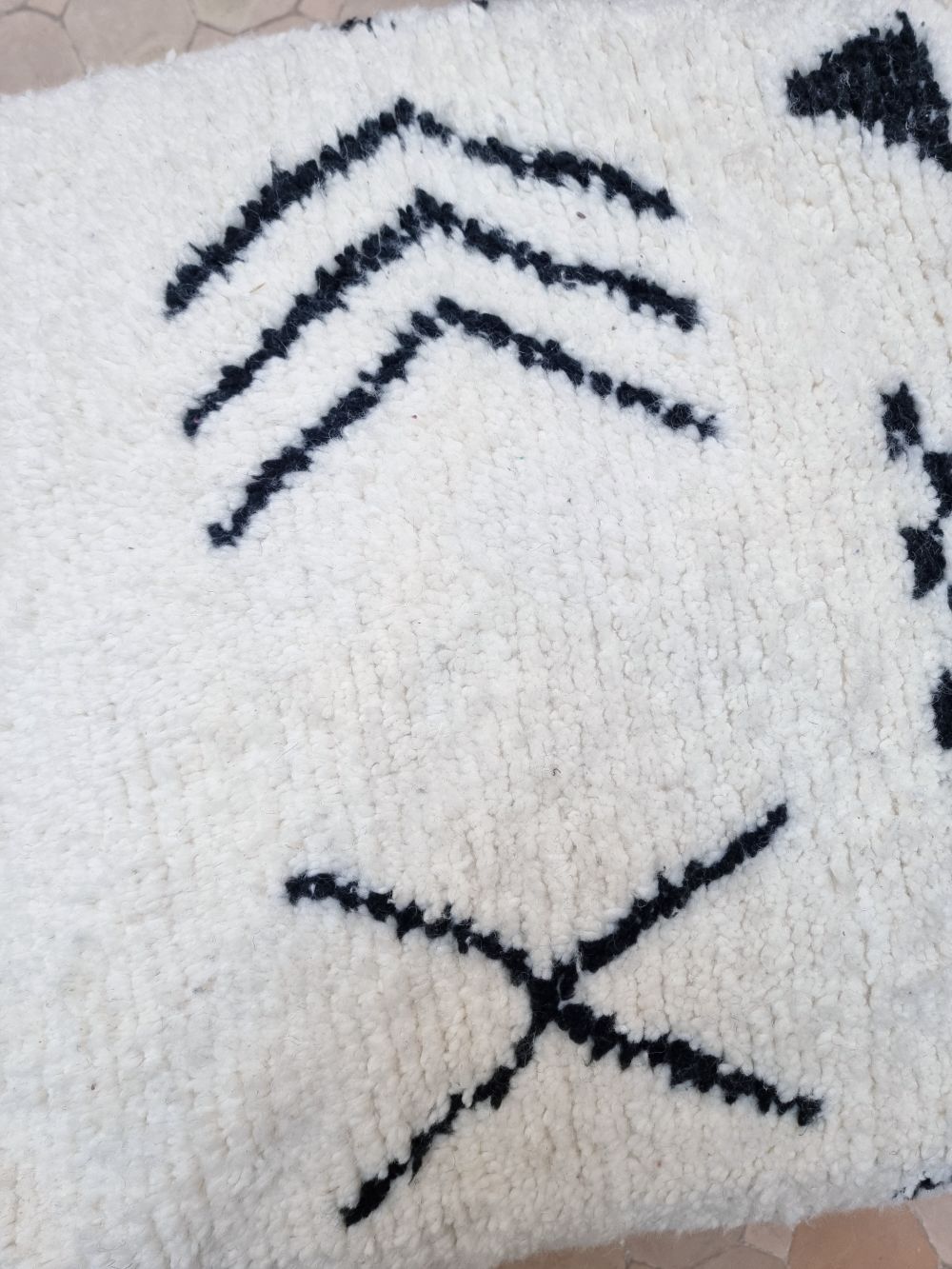 Moroccan Black and white Pouf