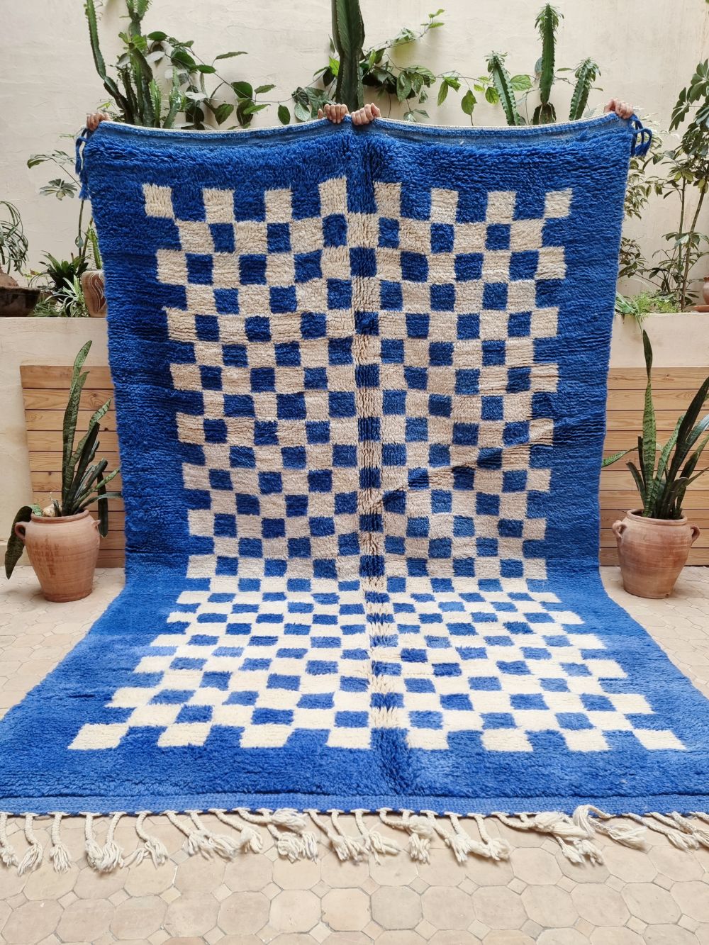 Order by Size: Moroccan Checkered Frame Rug