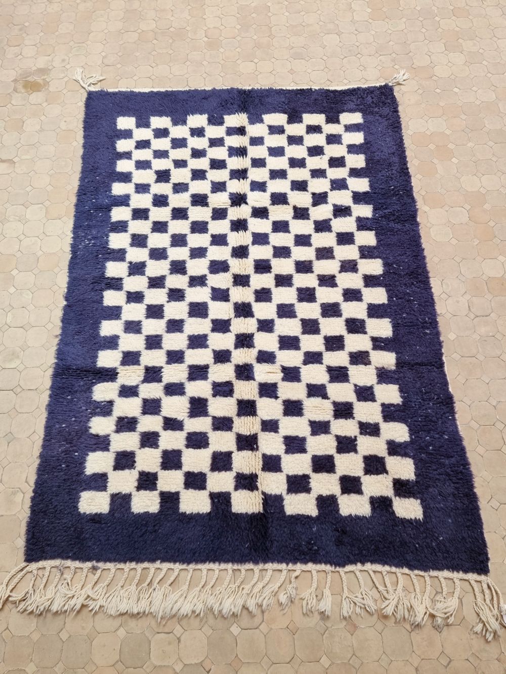 Order by Size: Moroccan Checkered Frame Rug