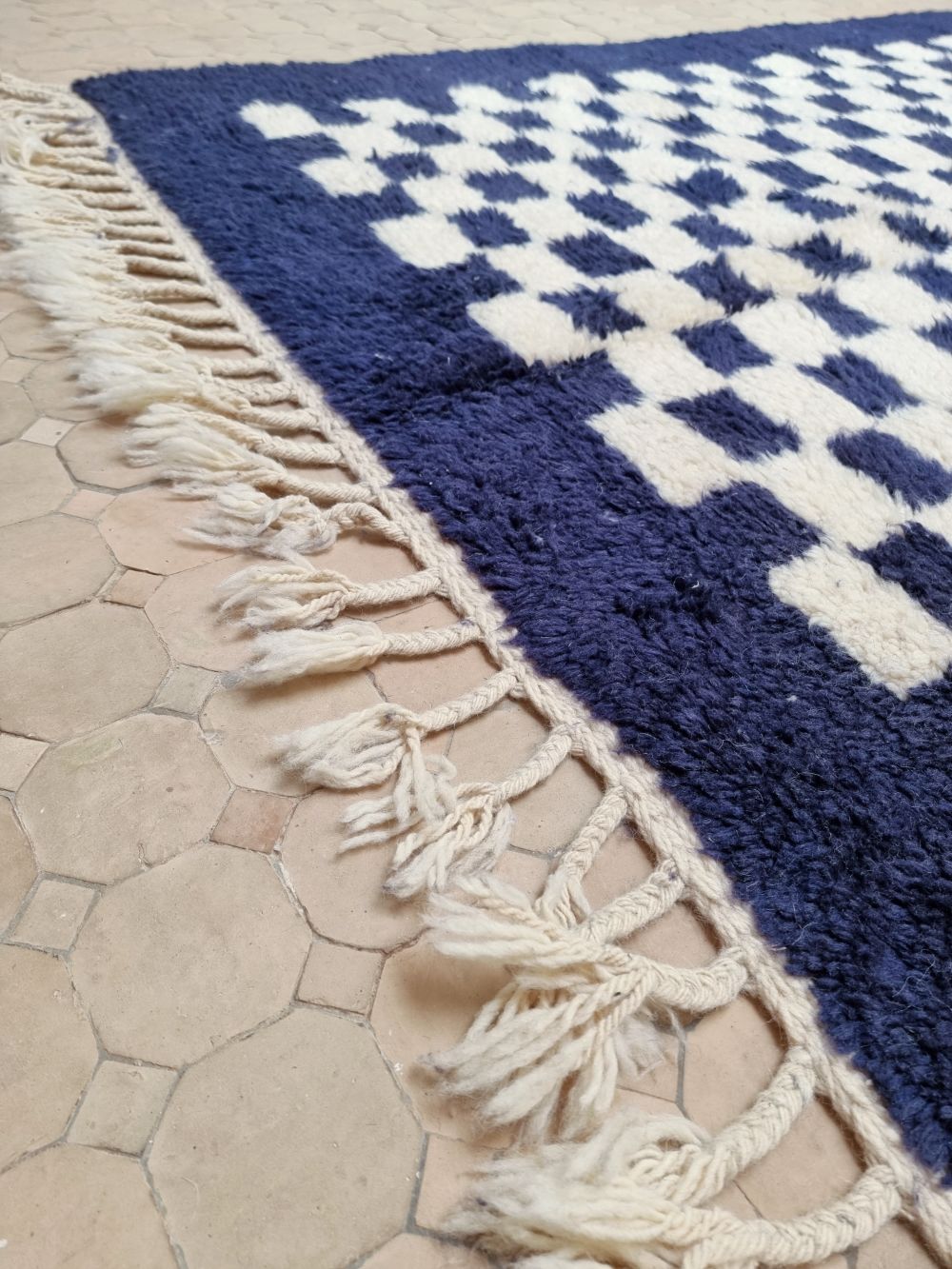 Order by Size: Moroccan Checkered Frame Rug