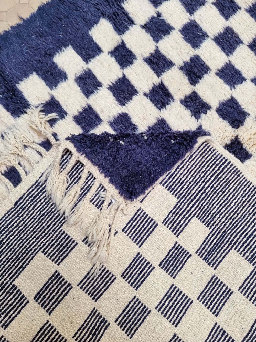 Order by Size: Moroccan Checkered Frame Rug