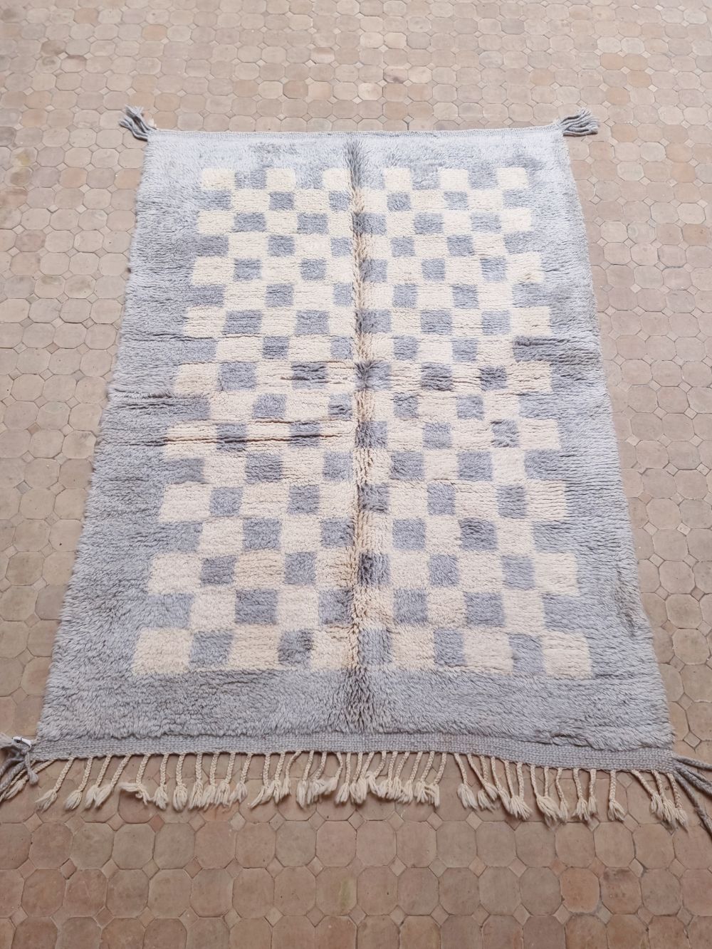 Order by Size: Moroccan Checkered Frame Rug