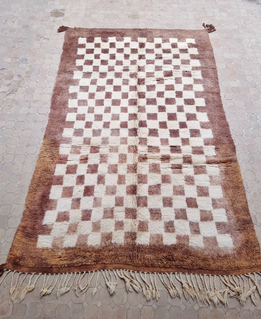 Order by Size: Moroccan Checkered Frame Rug