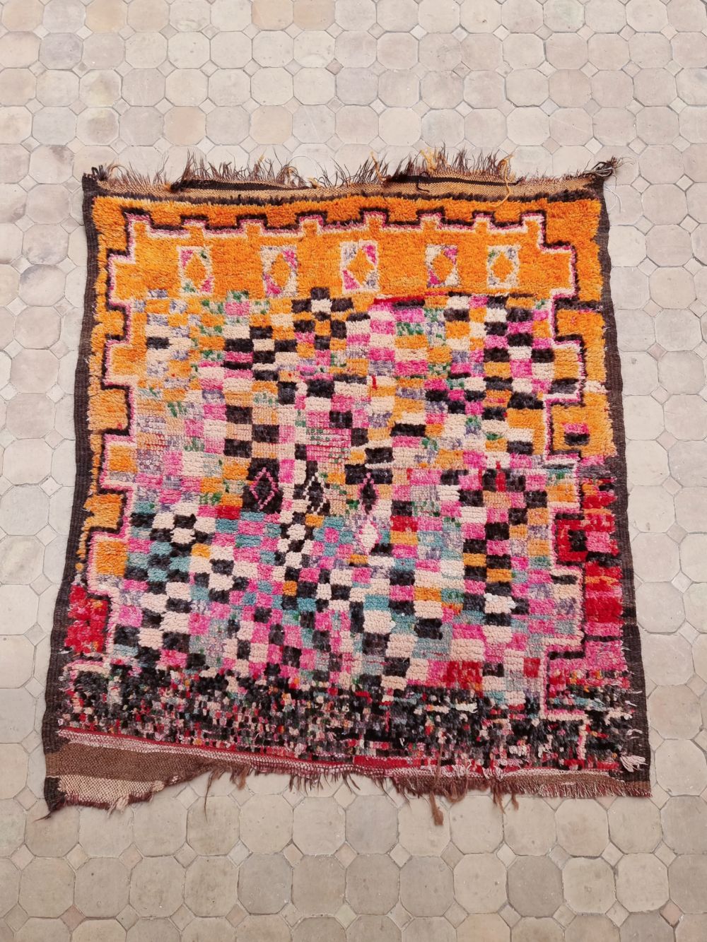 Moroccan Vintage Boujaad Rug 130x115cm