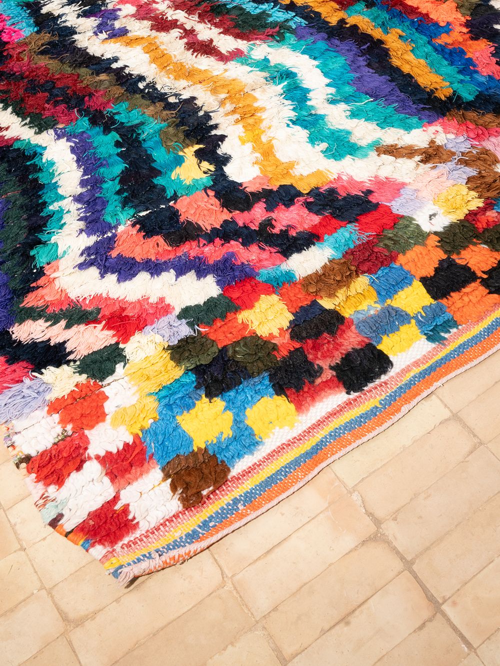 Moroccan Vintage Boucherouite Rug 190x135cm