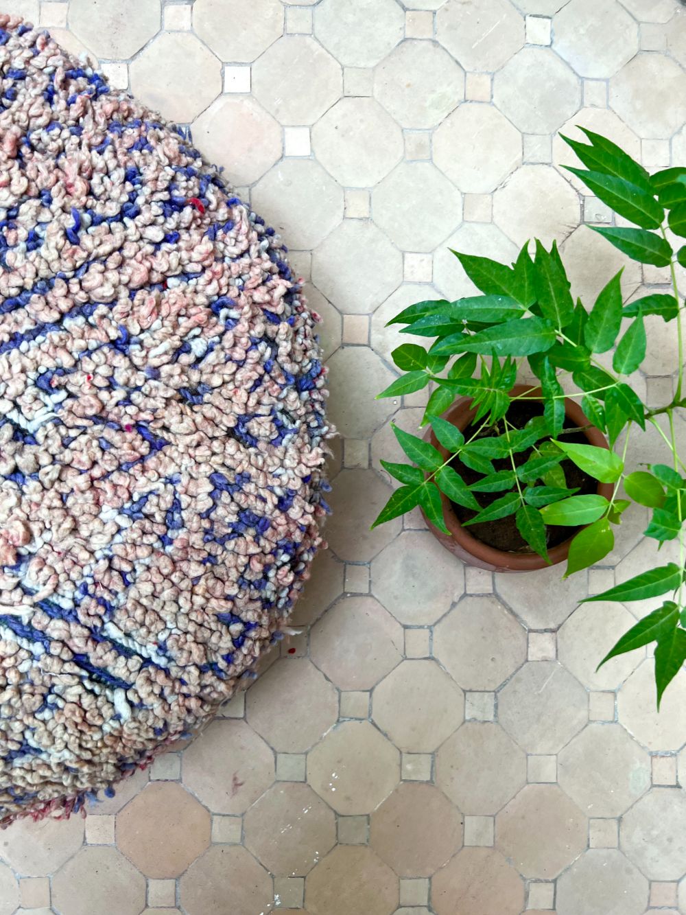 Moroccan Vintage Round Pouf