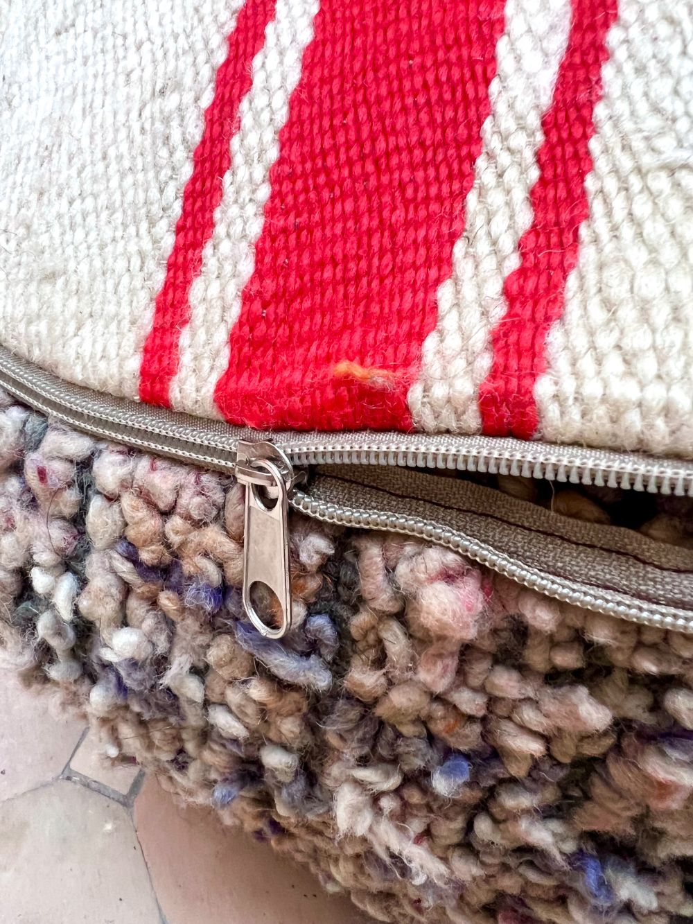 Moroccan Vintage Round Pouf